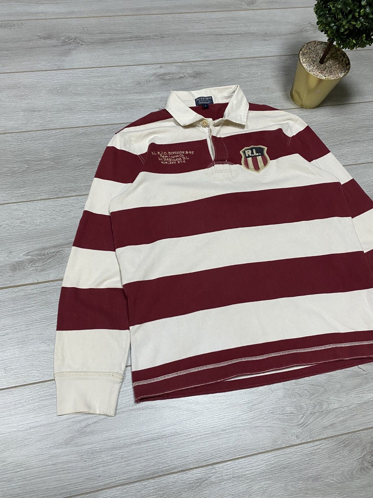 Rugby Ralph Lauren Vintage USA 🇺🇸 flag Polo Ralph Lauren Rugby sleeve striped Size L / US 10 / IT 46 - 2 Thumbnail
