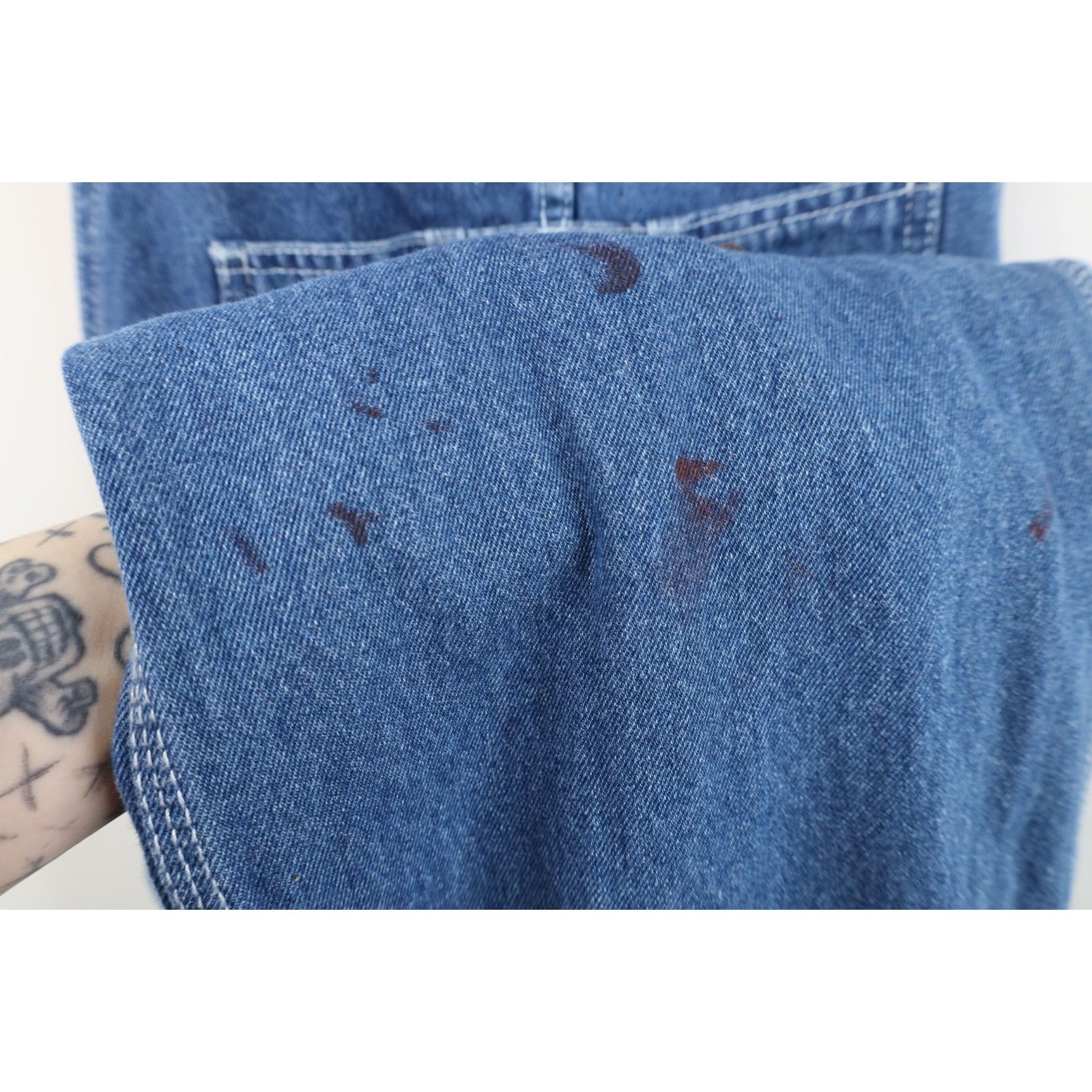 Vintage Vintage 90s Streetwear Distressed Wide Leg Denim Overalls Size US 36 / EU 52 - 9 Thumbnail
