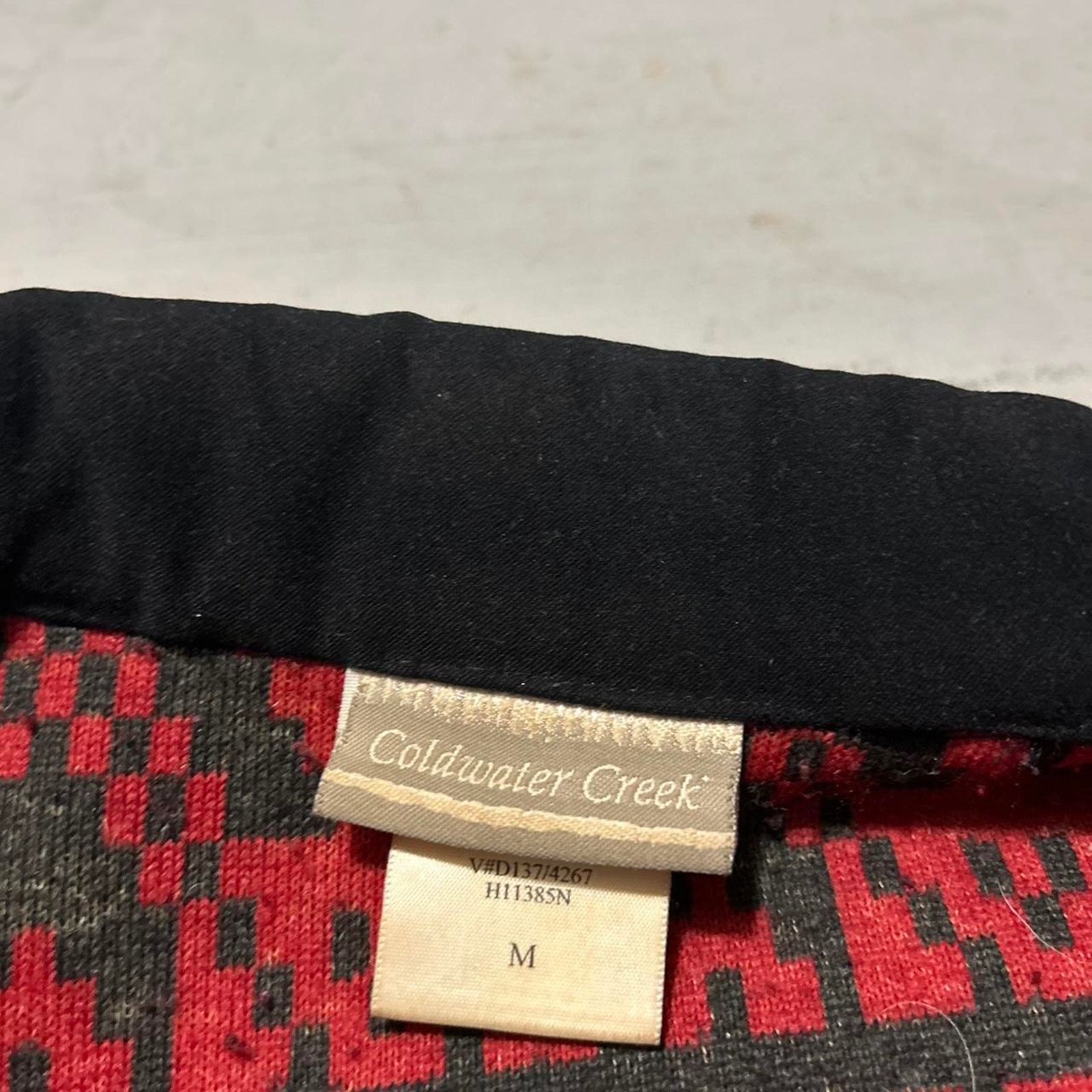 Coldwater Creek **David Paul New York Sweater Jacket - Red Fleece with Moose Size M / US 6-8 / IT 42-44 - 3 Thumbnail