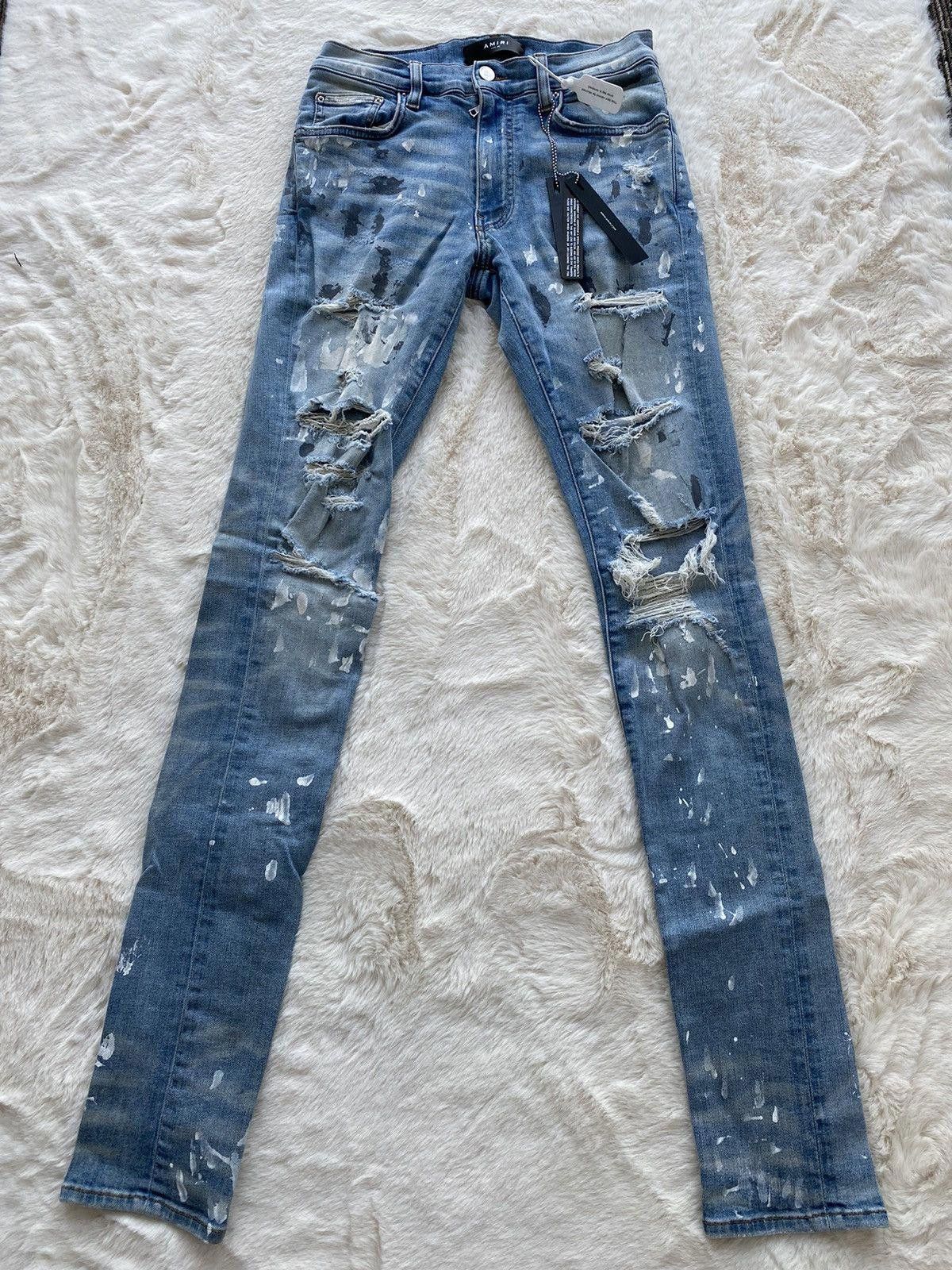 Amiri Amiri Indigo Painter Destroyed Denim Jeans Size US 30 / EU 46 - 1 Thumbnail