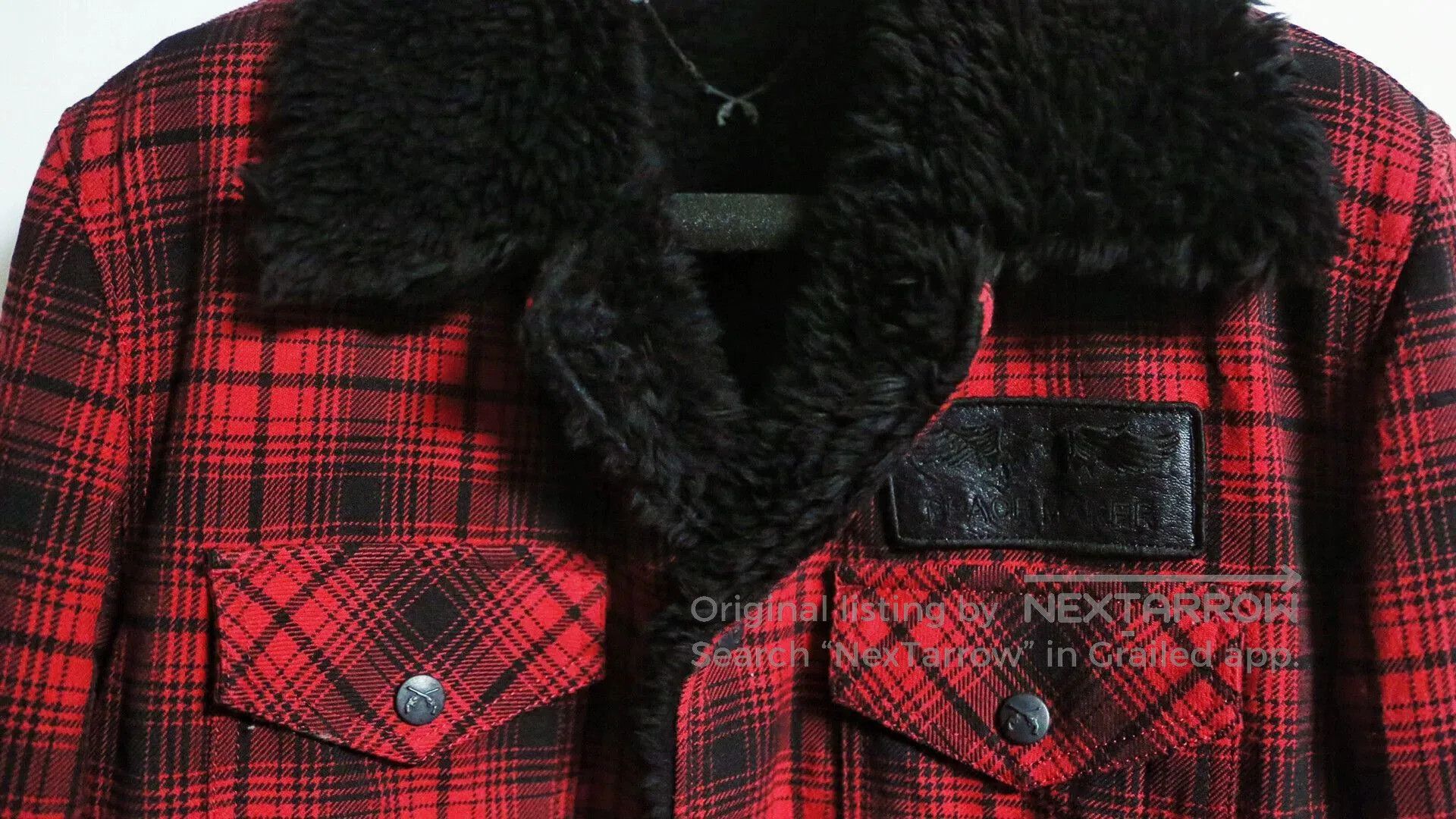 Mastermind Japan Red Plaid Jacket with Faux Fur Collar - Size S. Size US S / EU 44-46 / 1 - 3 Thumbnail