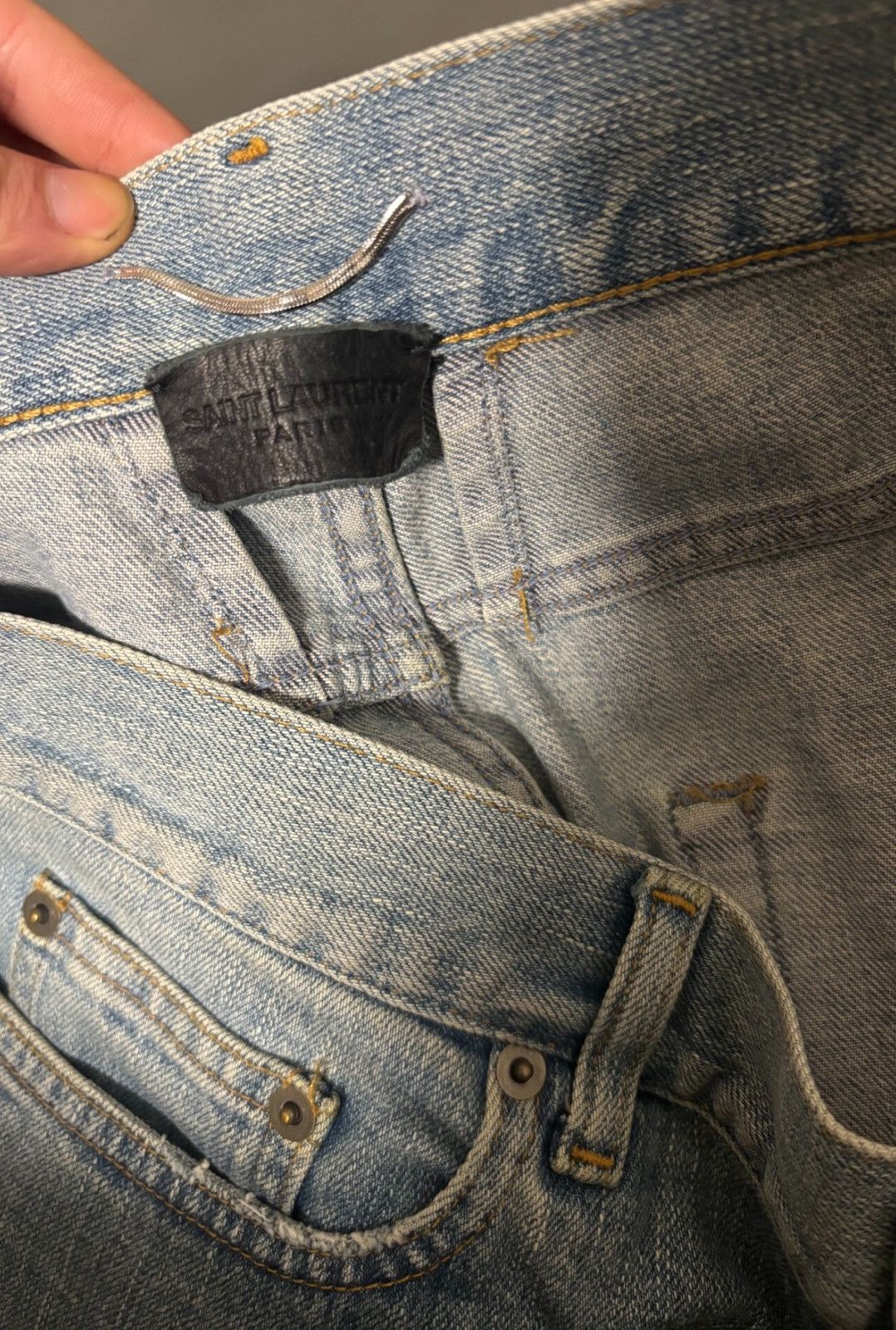 Saint Laurent Paris Saint Laurent SLP 2015FW Double Knee Slashed Jeans Size US 33 - 3 Thumbnail