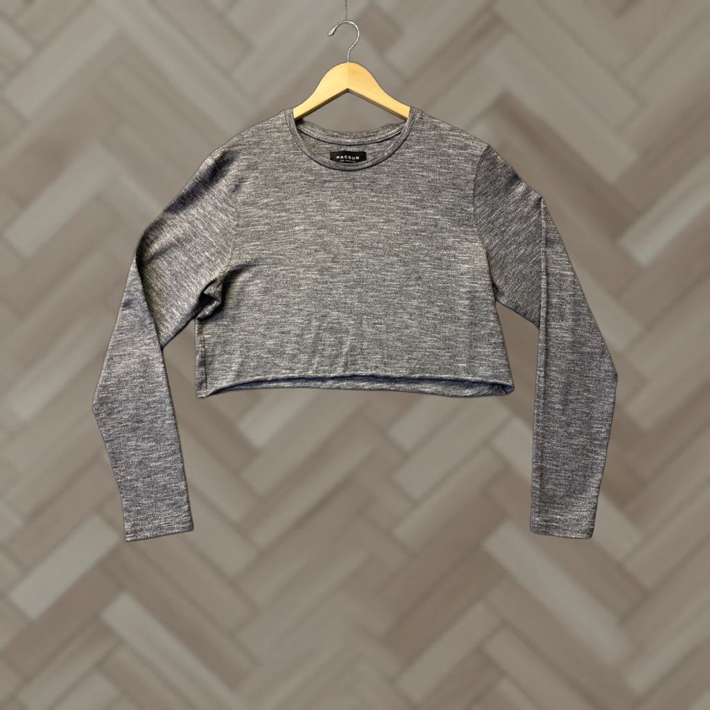Pacsun VINTAGE PacSun Shirt Crop Top Gray L /162-38 Size L / US 10 / IT 46 - 1 Thumbnail