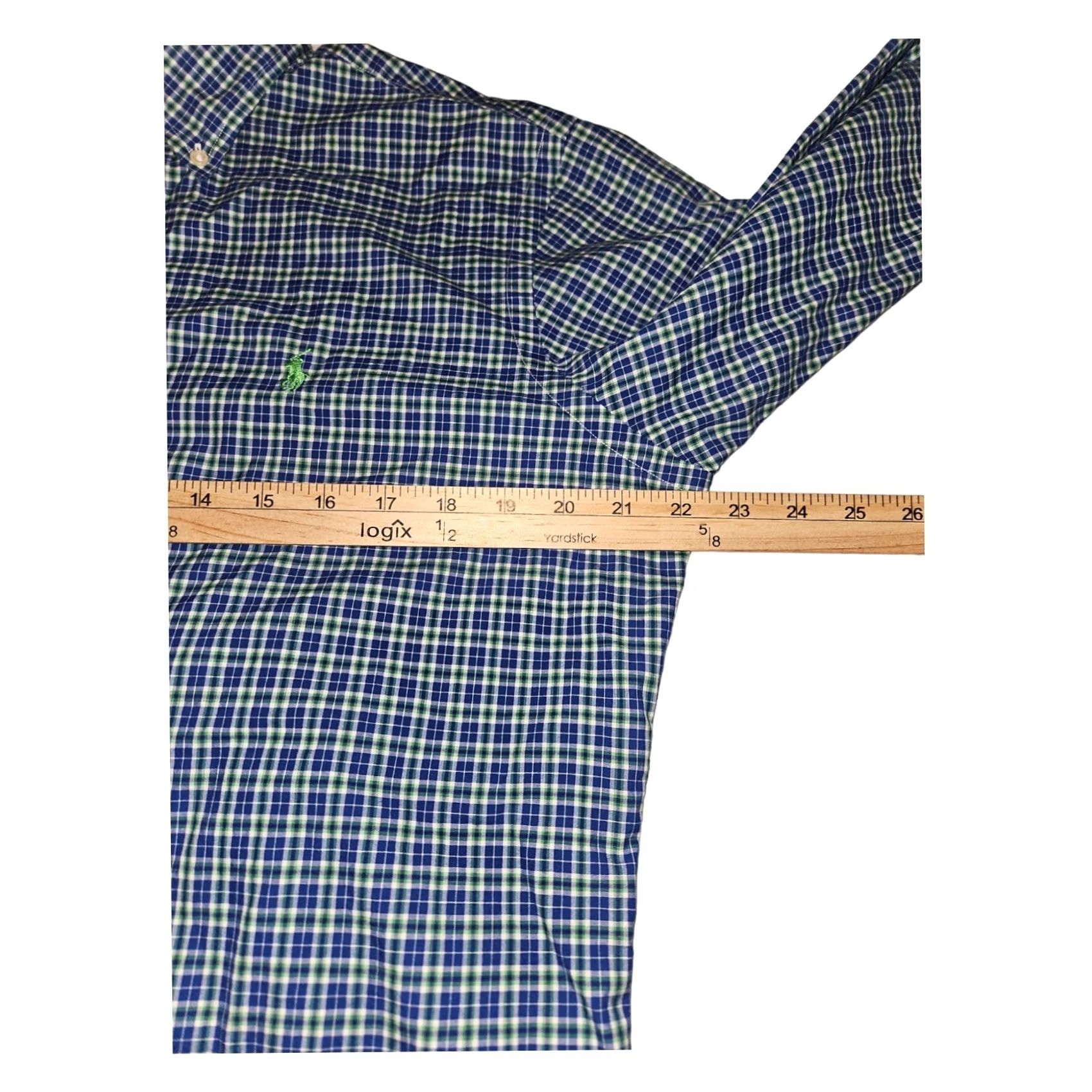 Ralph Lauren VINTAGE Ralph Lauren Button-Down Shirt M Classic Fit Men's Blue/Green Check 90s Preppy Cotton Regular Size M Blue Size US M / EU 48-50 / 2 - 3 Thumbnail