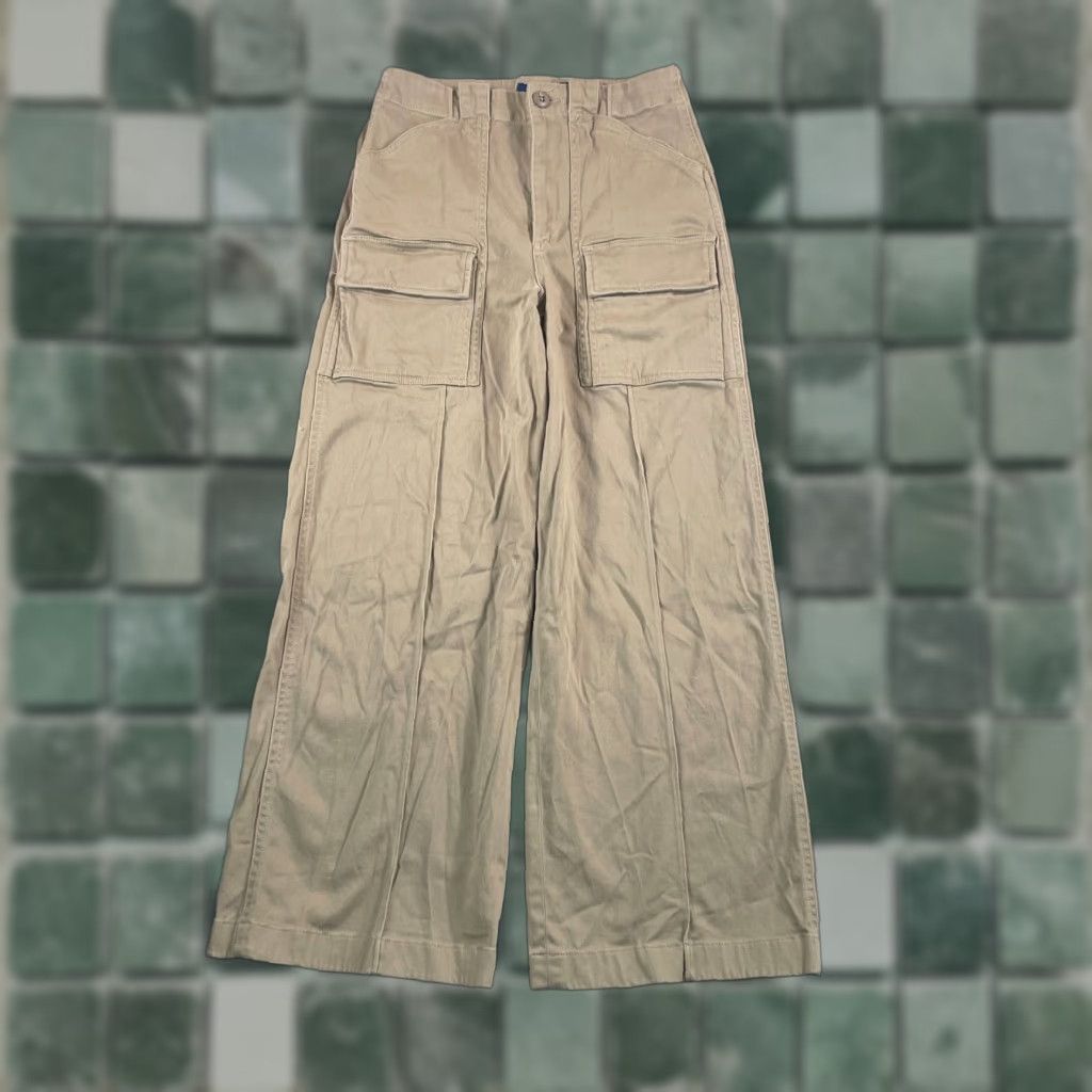 Polo Ralph Lauren VINTAGE Polo Ralph Lauren Wide Leg Cargo Trouser Pant Women 4 Beige Utility Inspired Size 27" / US 4 / IT 40 - 1 Thumbnail