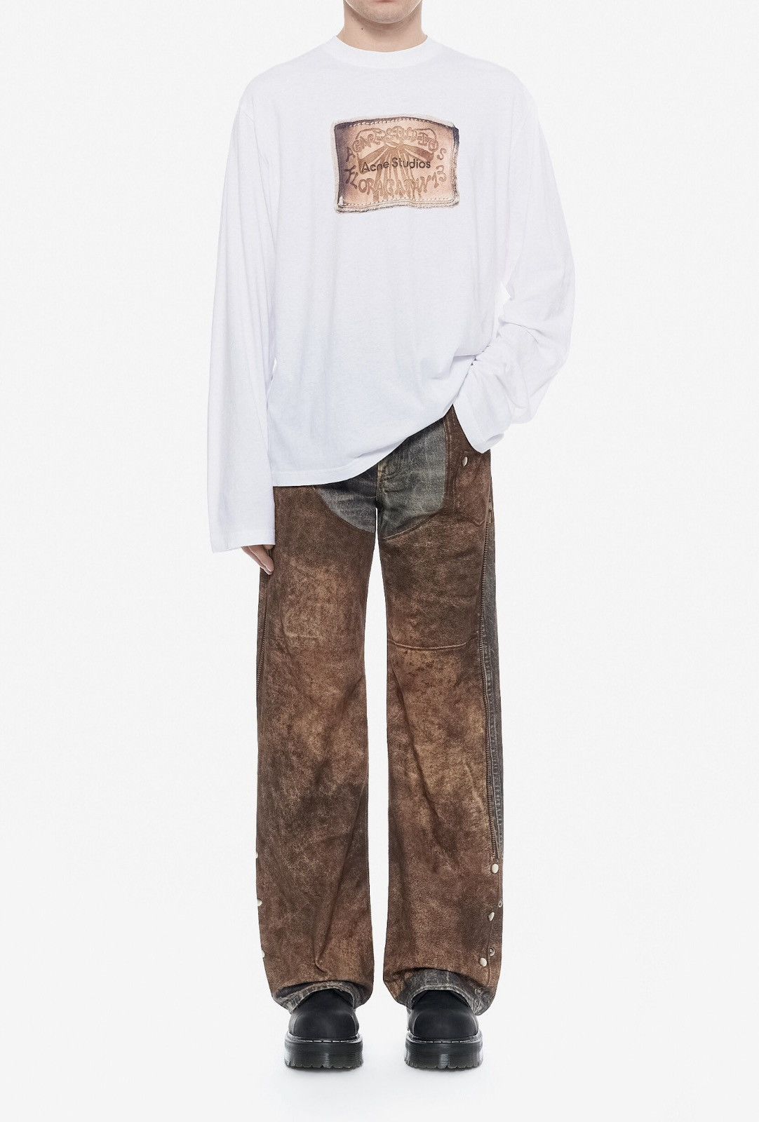 Acne Studios Last Acne Studios Print Logo Long-Sleeve T-Shirt Size US XL / EU 56 / 4 - 4 Thumbnail