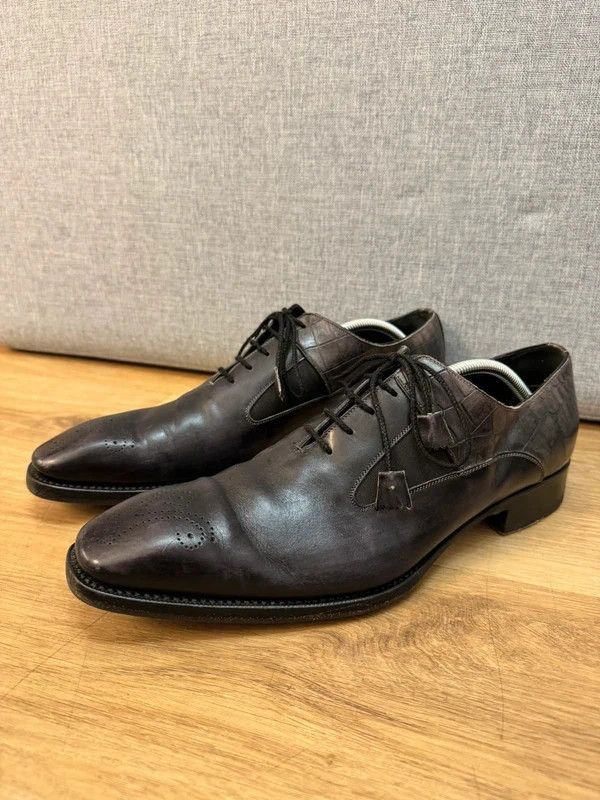 Other Harris Firenze 1913 Handmade Oxford Broque LeatherCroc 10 44 Size US 11 / EU 44 - 7 Thumbnail