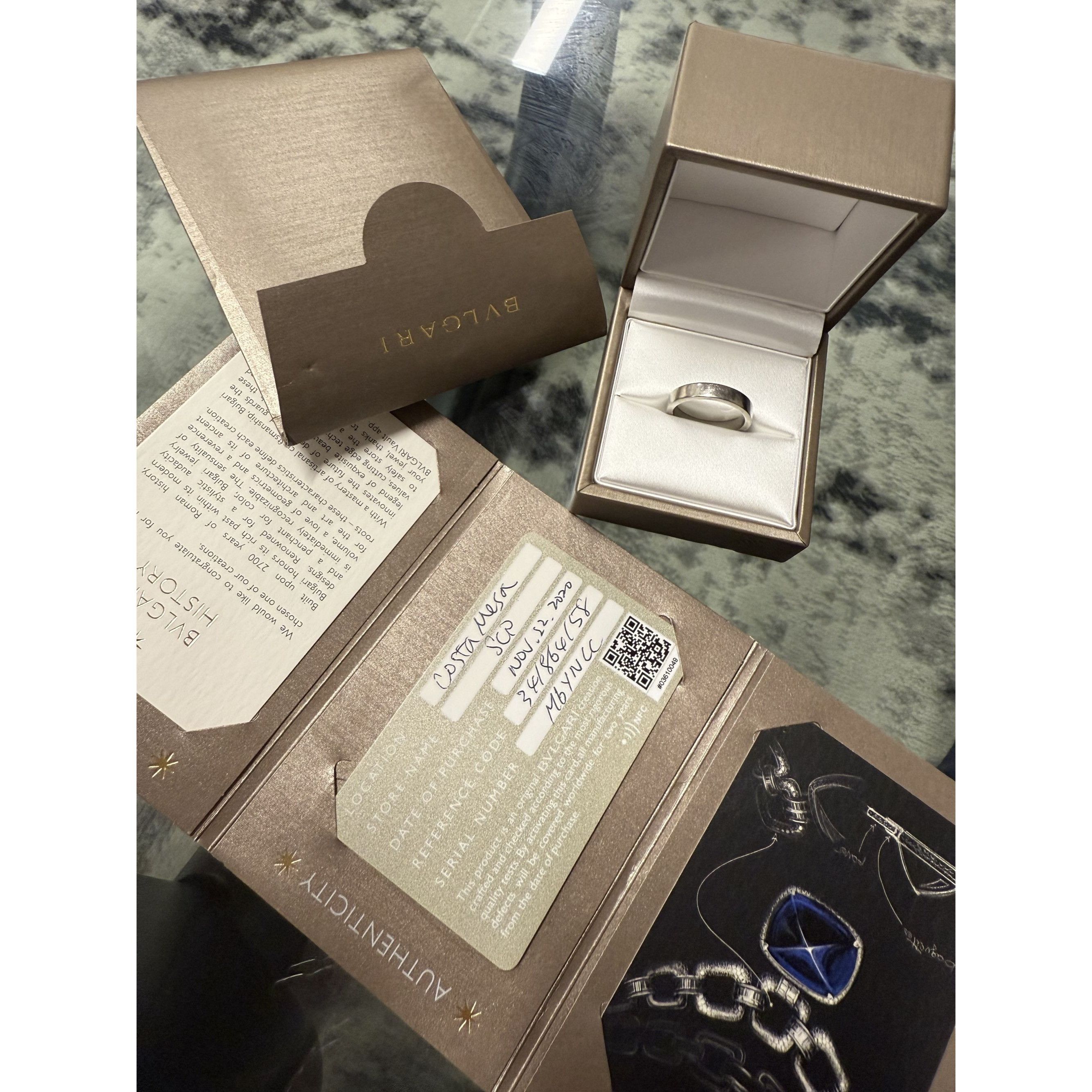 Bvlgari Bvlgari Platinum Wedding Band Ring Size 58 Engraved With Aut Size ONE SIZE - 4 Thumbnail