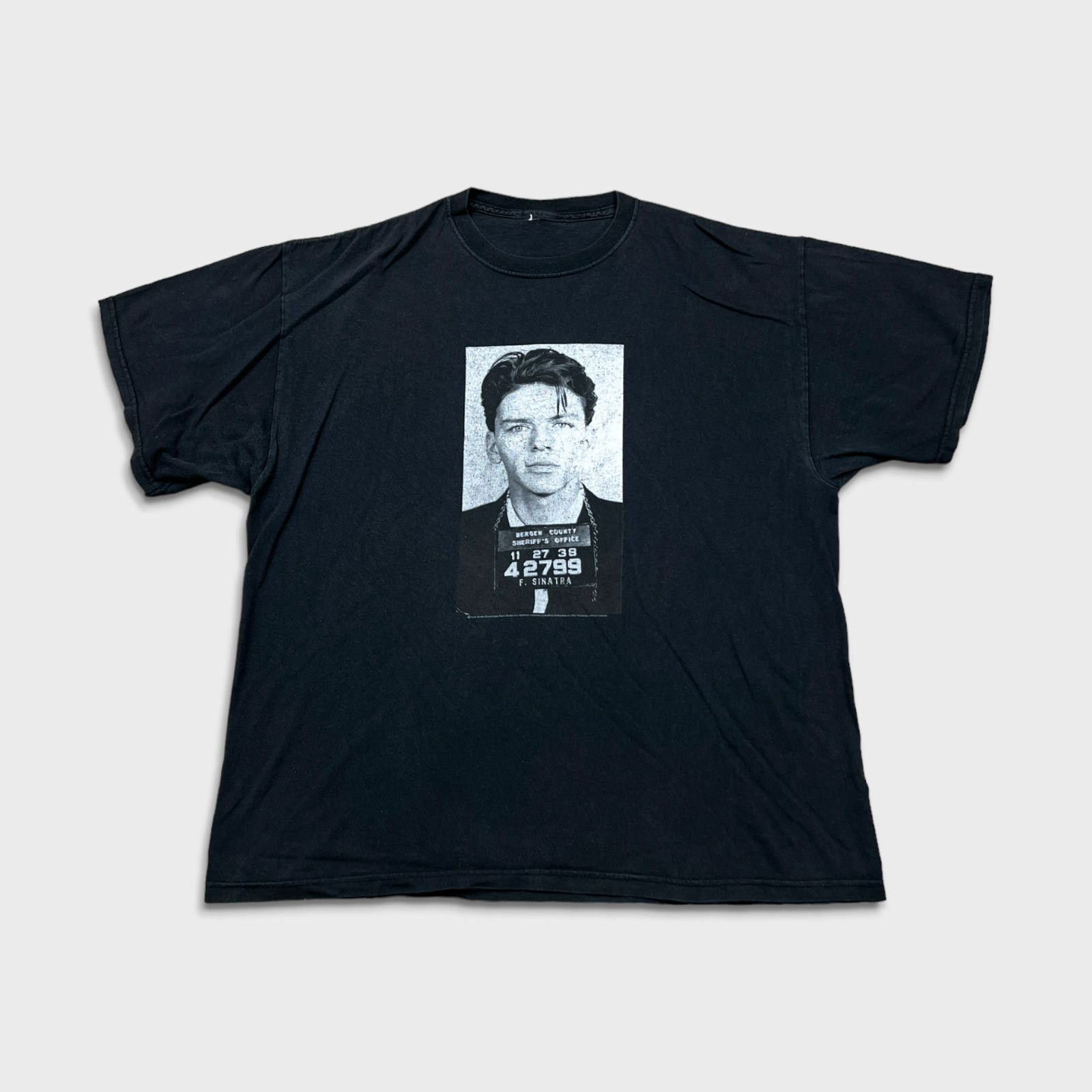 Band Tees × Rap Tees × Vintage Vintage Y2K Frank Sinatra T Shirt XL Mug Shot Faded Band Tee Size US XL / EU 56 / 4 - 1 Thumbnail