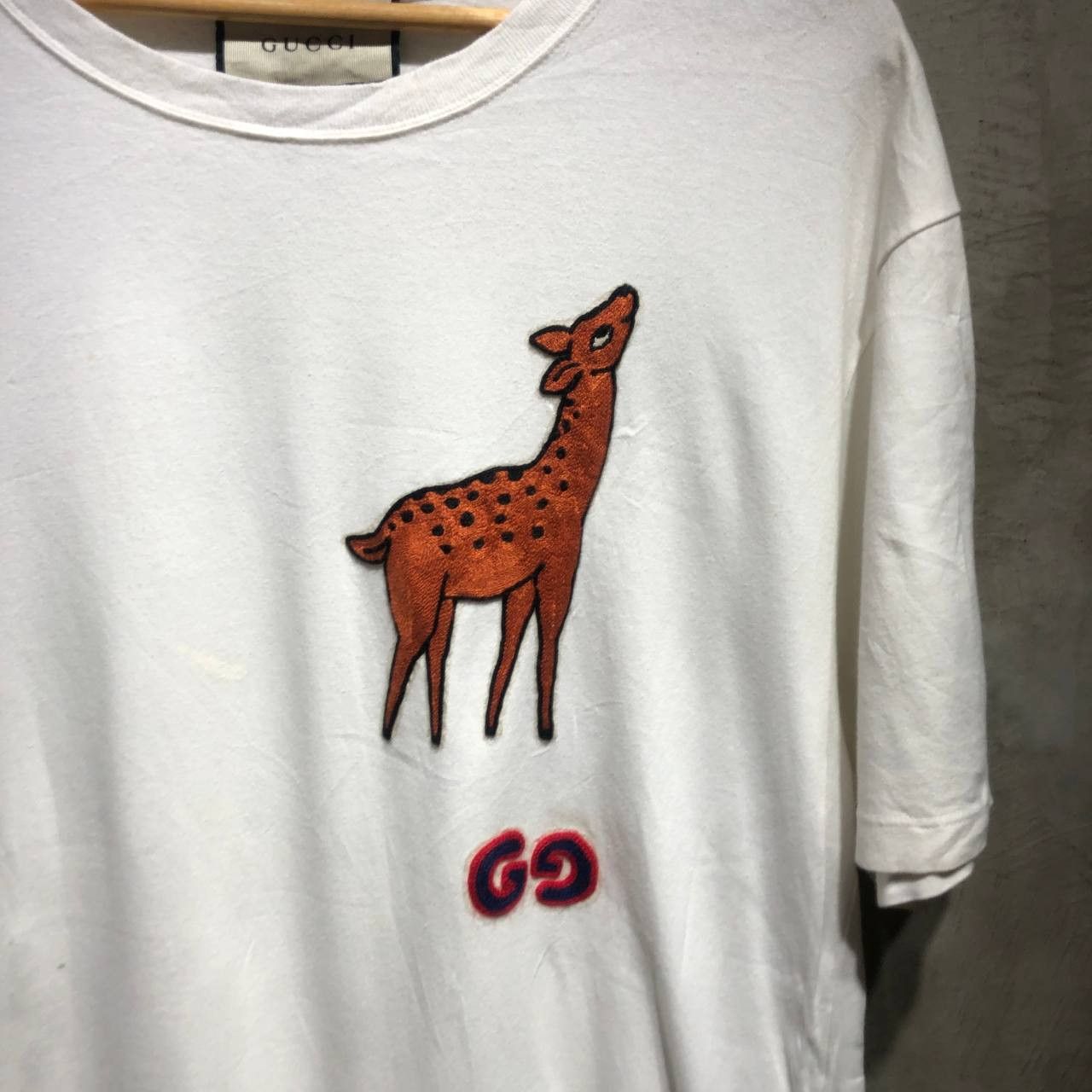 Gucci Gucci GG Giraffe embroidered tee Size US M / EU 48-50 / 2 - 2 Thumbnail