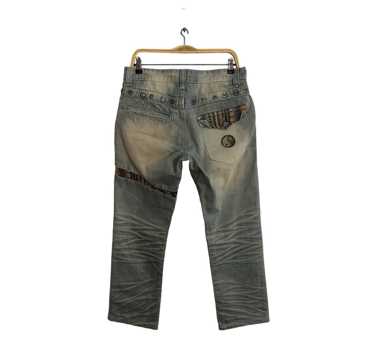 Hysteric Glamour Hype 90s Crazy Leopard Multipocket Zipper Bondage Denim Size US 33 - 2 Thumbnail
