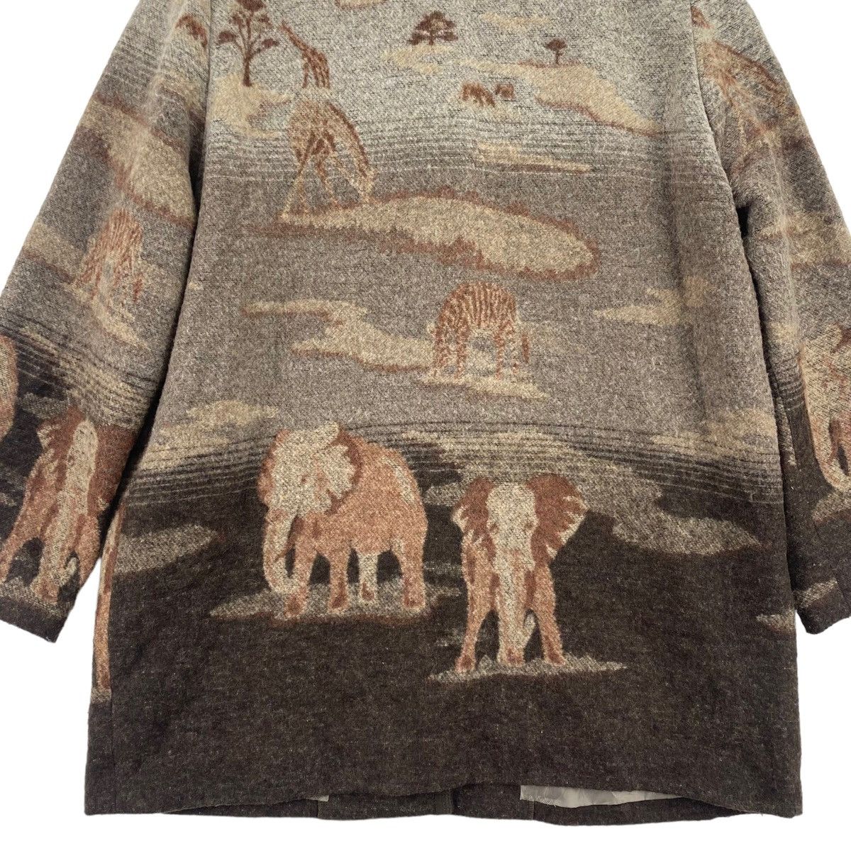 Other BEST COLLECTION Safari Design Overprint Wool Coat Size L / US 10 / IT 46 - 6 Thumbnail