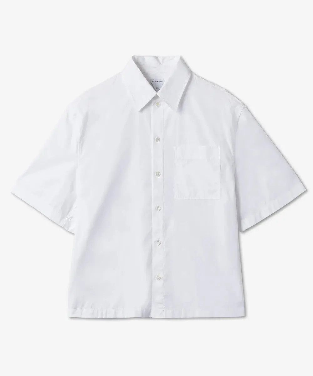 Bottega Veneta o1n1vont0325 Classic Cotton Poplin Shirt in White Size US XL / EU 56 / 4 - 1 Thumbnail