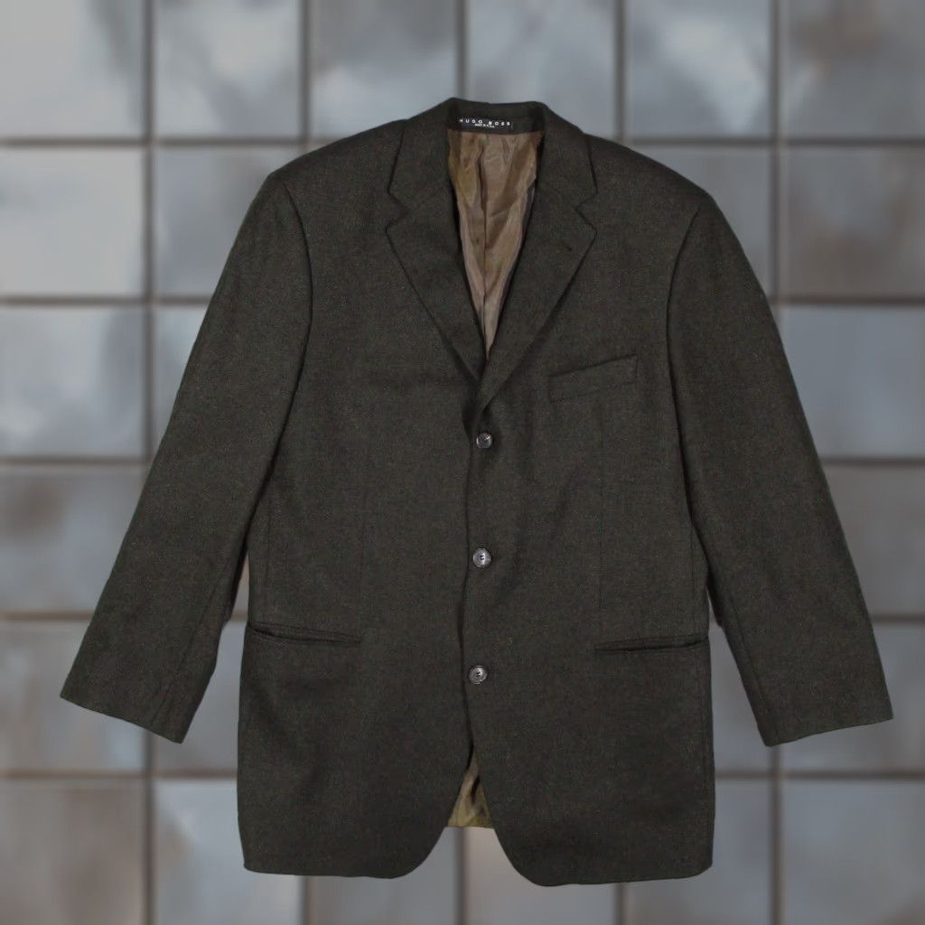 Hugo Boss VINTAGE Hugo Boss Blazer Mens 44 Green Wool Cashmere Loro Piana Sport Coat Made In USA Size 44R - 1 Thumbnail
