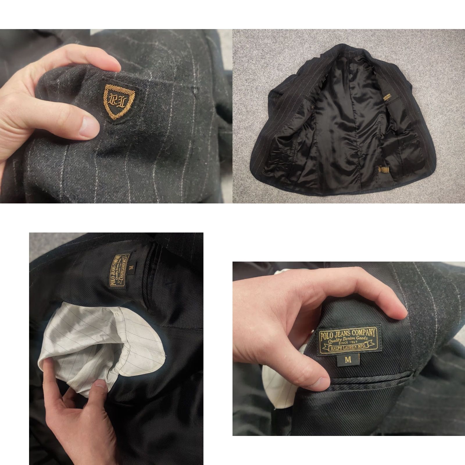 Polo Ralph Lauren VINTAGE Polo Ralph Lauren Black Wool Blend Pin Stripe Sports Blazer Jacket M Men XS? Size US M / EU 48-50 / 2 - 9 Thumbnail