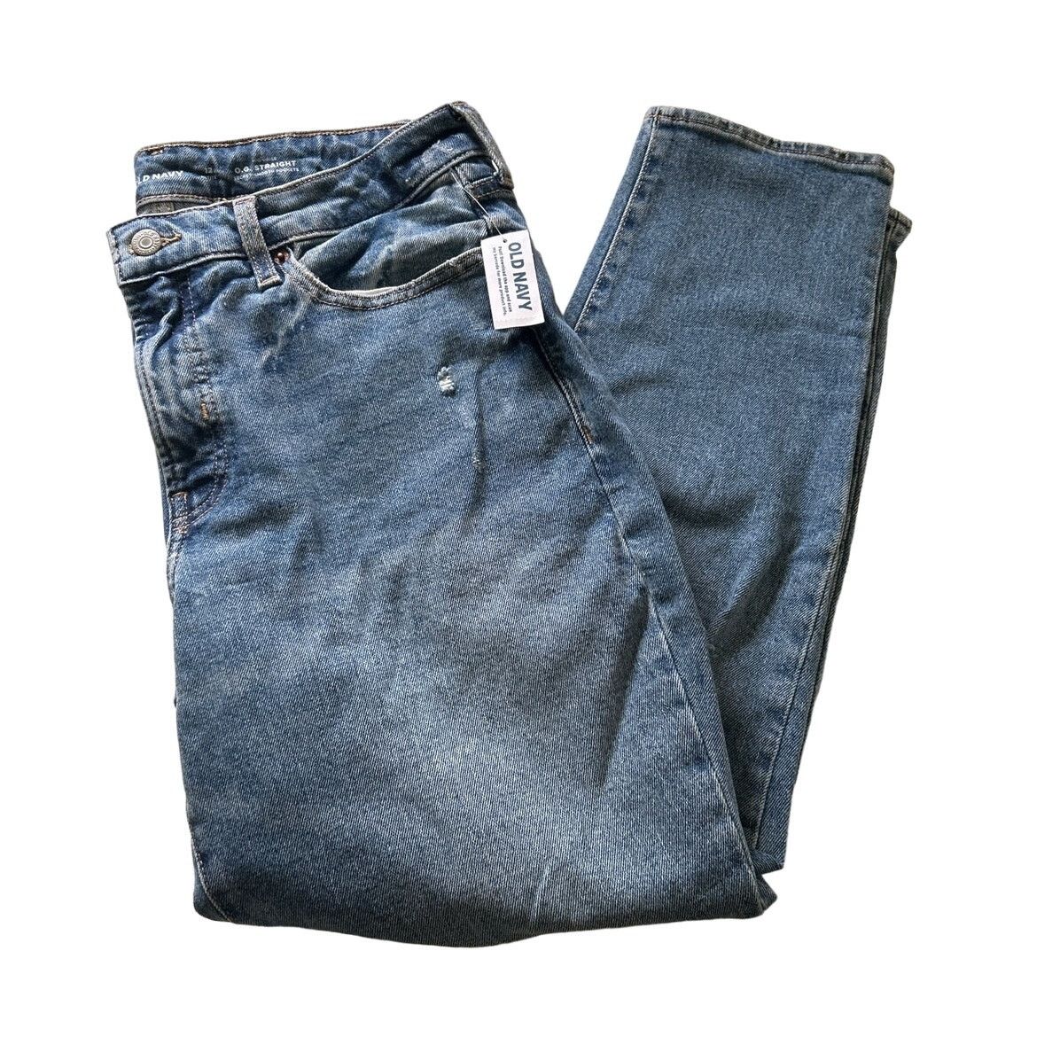 Old Navy Old Navy Womens Blue High Rise O G Straight Jeans 12 Size 34" / US 12 / IT 48 - 2 Thumbnail