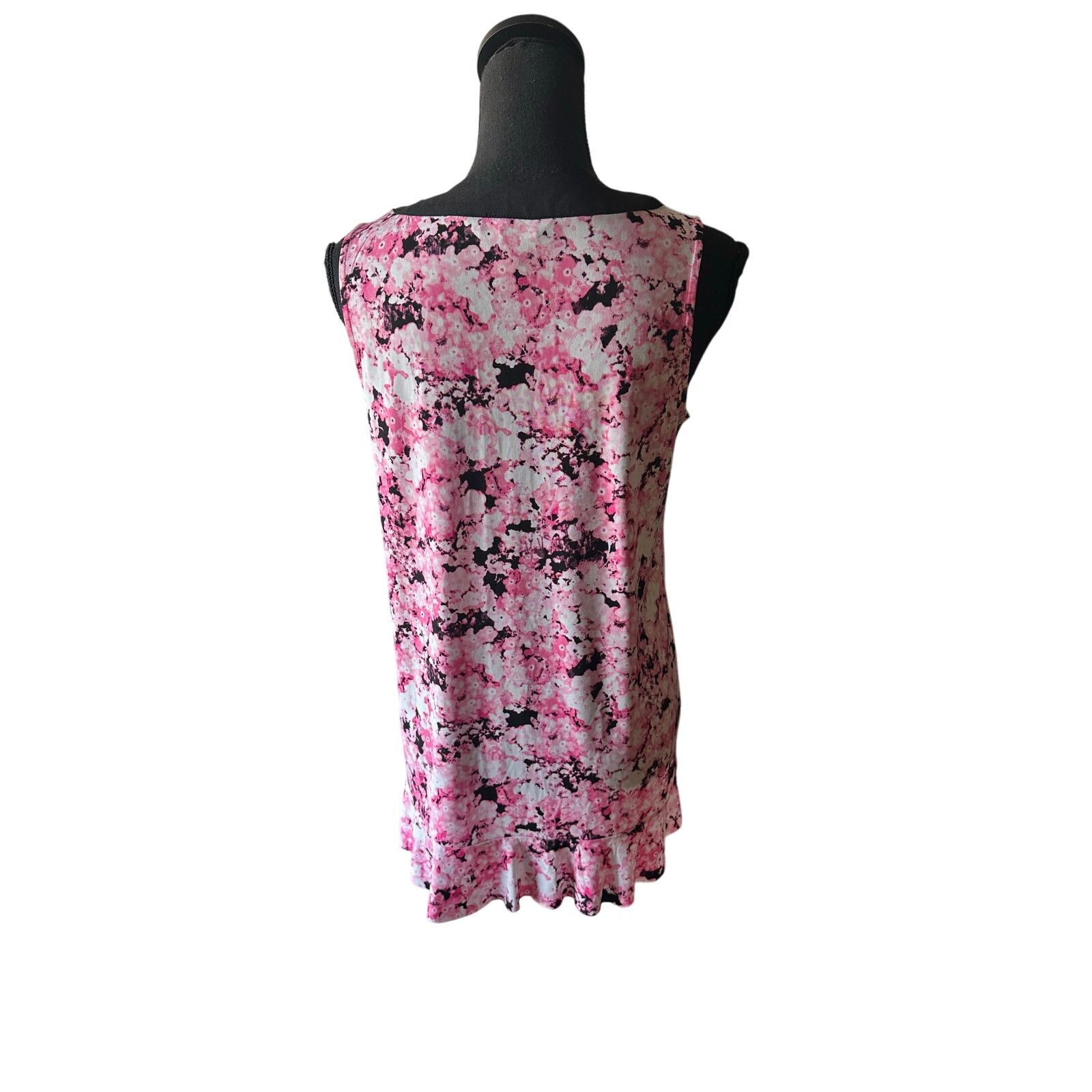 Ellen Tracy Ellen Tracy Floral Print Blouse Tunic – Keyhole Neckline Size S / US 4 / IT 40 - 3 Thumbnail