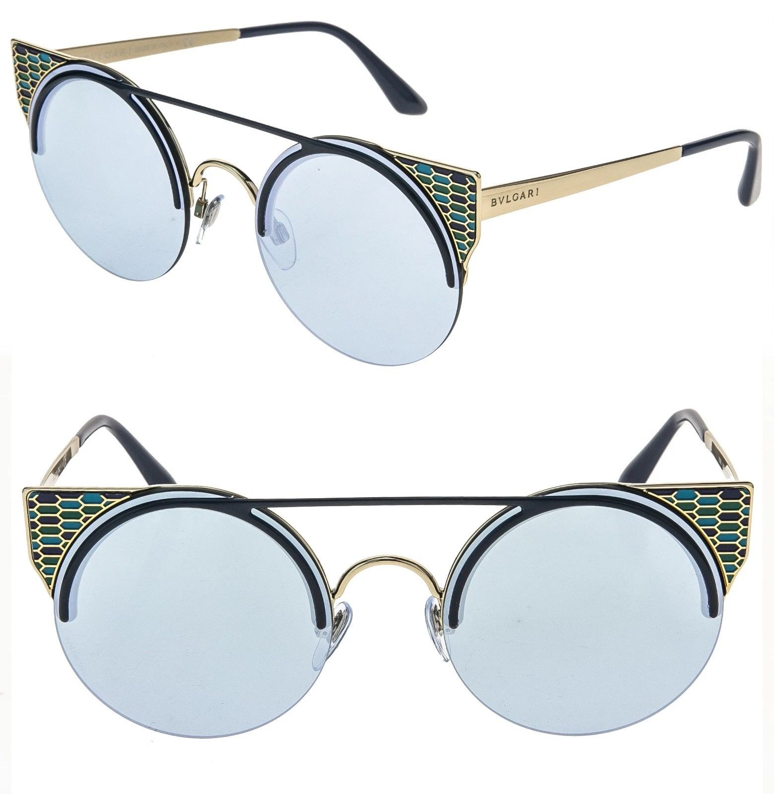 Bvlgari BVLGARI BV6088 SERPENTEYES 6088 Mirrored Round Sunglasses Size ONE SIZE - 1 Thumbnail