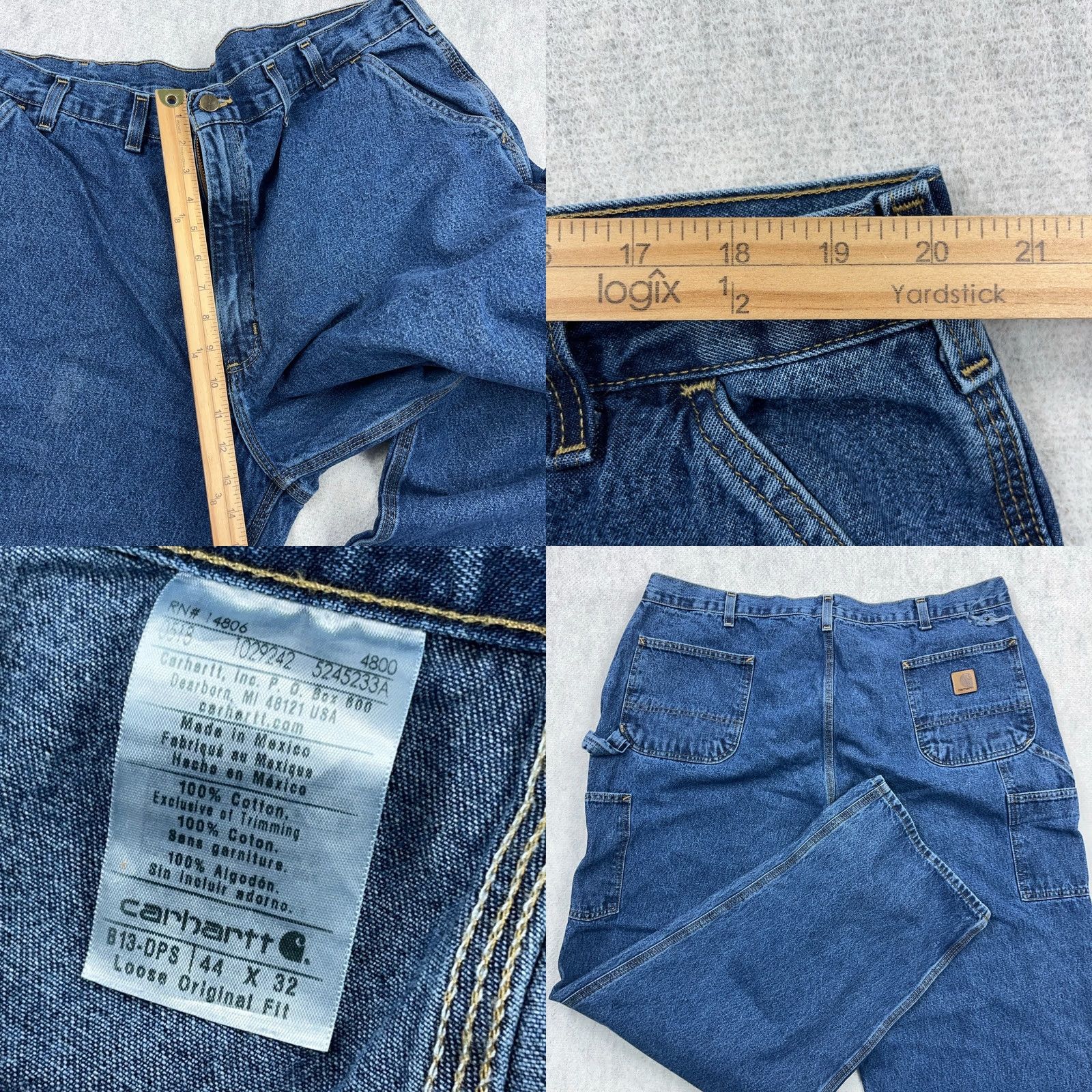 Carhartt Carhartt Jeans Men 44x32 Carpenter Dungaree Fit Baggy VTG Y2K Distressed Worn Size US 44 / EU 60 - 8 Thumbnail