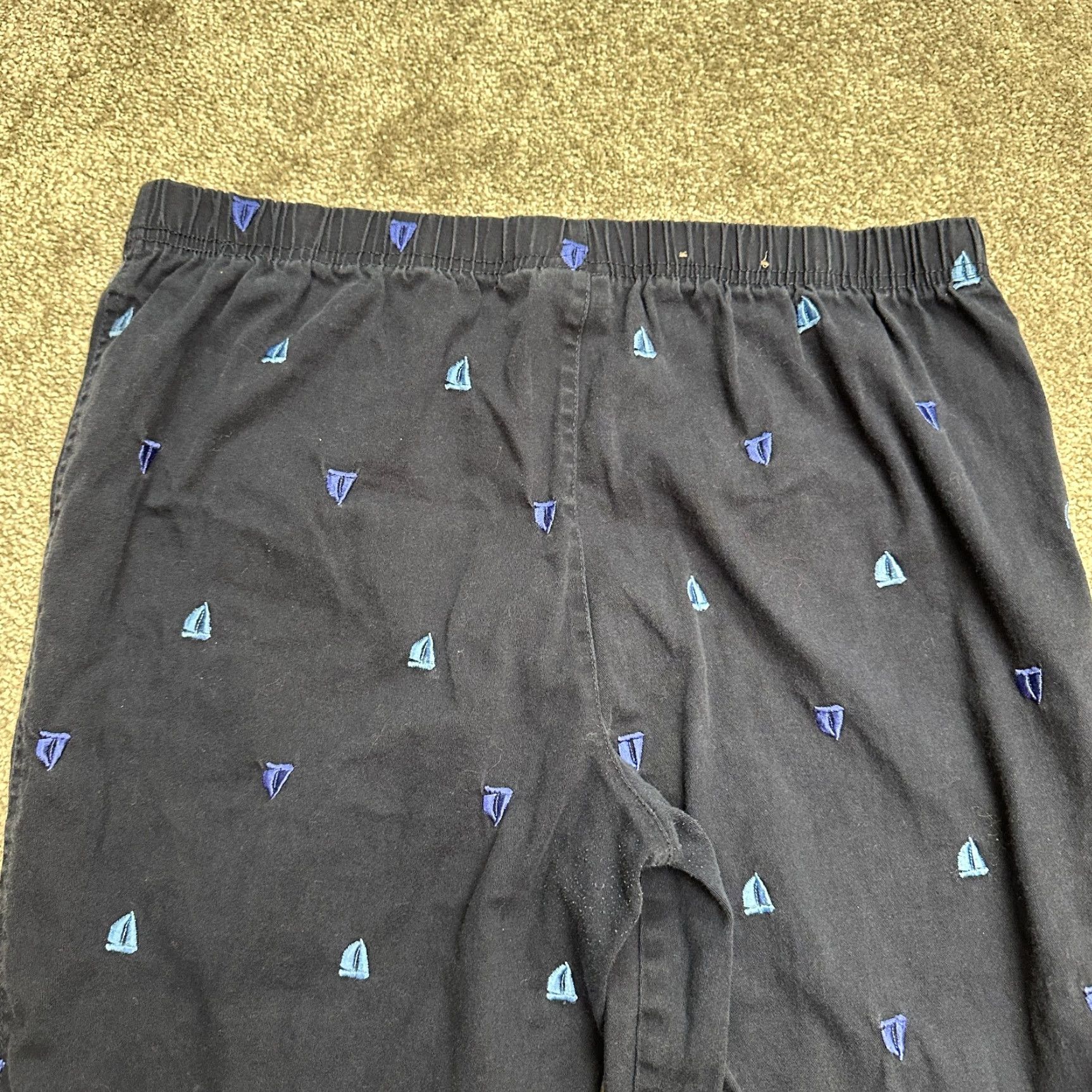 Vintage White Stag Pants Women 14 Blue Capri Crop Elastic Waist Cotton Spandex Casual Womens Size 36" / US 14 / IT 50 - 3 Thumbnail