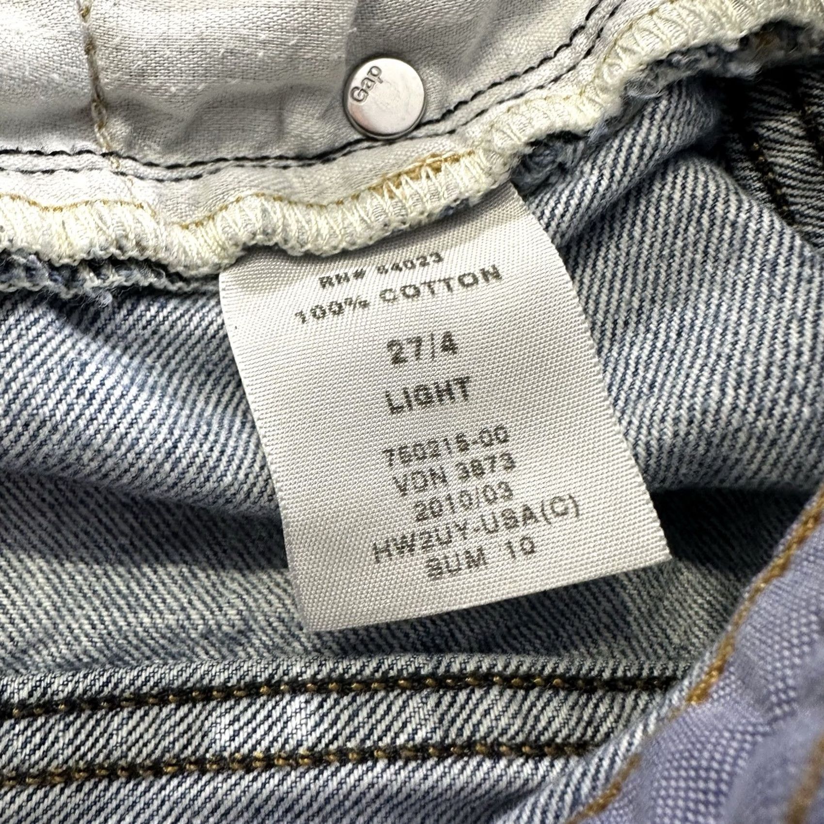 Gap Gap 1969 Skirt Womens 4 Mini Distressed Light Wash Denim Jeans Blue Pockets Shorts 90s Style Mens Womens Girls Size 27" / US 4 / IT 40 - 6 Thumbnail