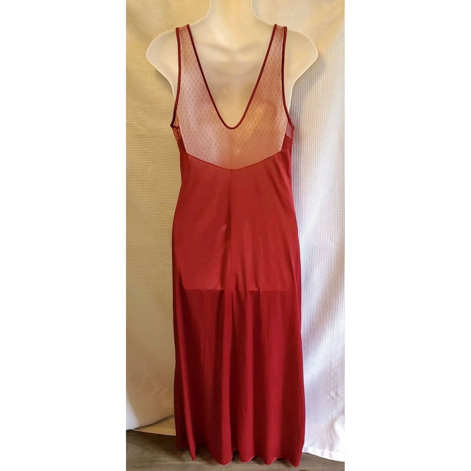 Vintage VINTAGE Womens Maxi Dress 70s Medium Marroon Mod Sexy Whimsygoth Witchy Size S / US 4 / IT 40 - 5 Thumbnail