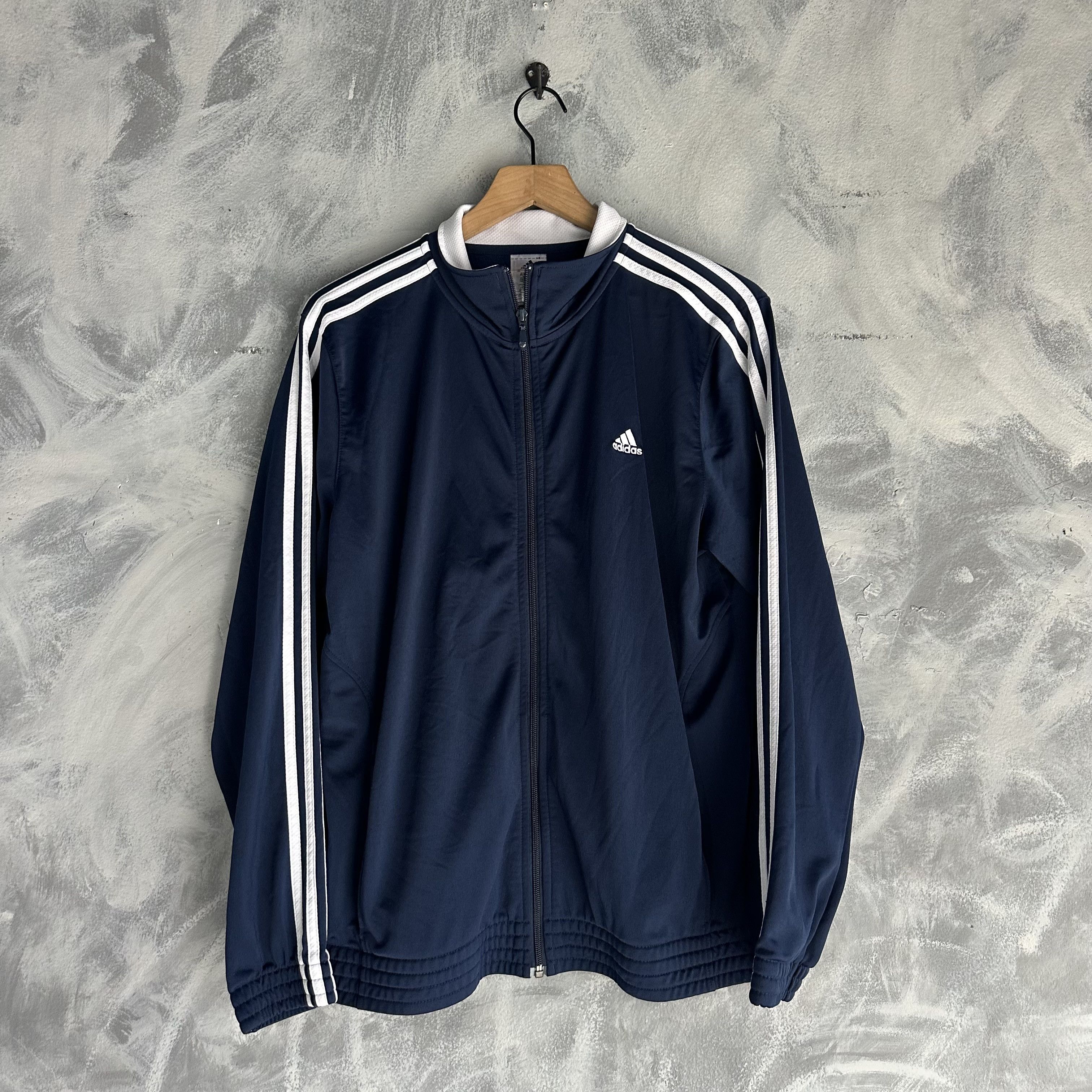 Adidas Adidas Track Training Jacket Mens XL Blue White Size US XL / EU 56 / 4 - 1 Thumbnail