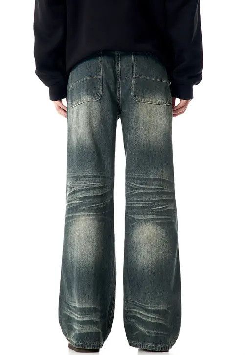 Japanese Brand Retro straight washed loose wide-leg versatile flared jeans Size US 32 / EU 48 - 6 Thumbnail