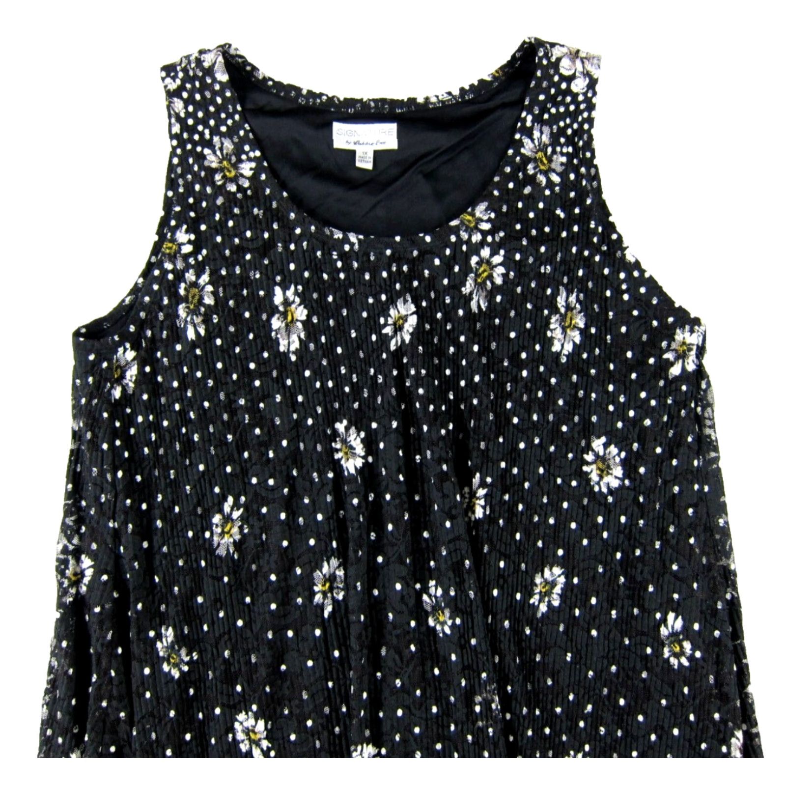 Vintage NWT Robbie Bee Signature Maxi Tank Dress 1X Black Floral Lace Lined Tank Dress Women Size XL / US 12-14 / IT 48-50 - 5 Thumbnail