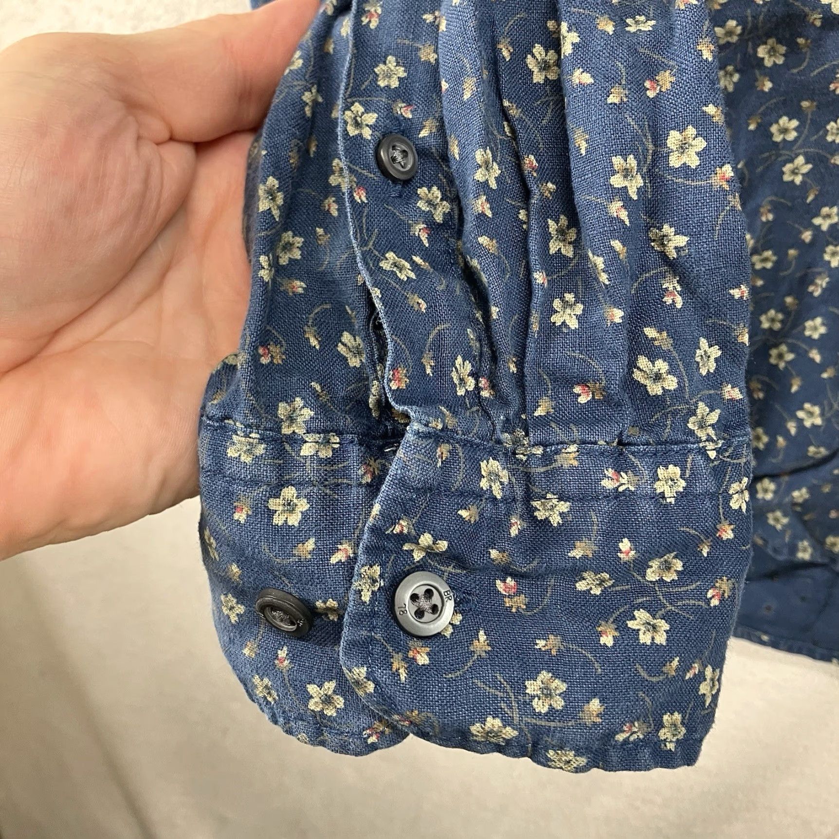 Banana Republic Banana Republic Shirt Linen Floral Button-Up Mens L Blue 90s Flower Beach Art Casual Size US L / EU 52-54 / 3 - 6 Thumbnail
