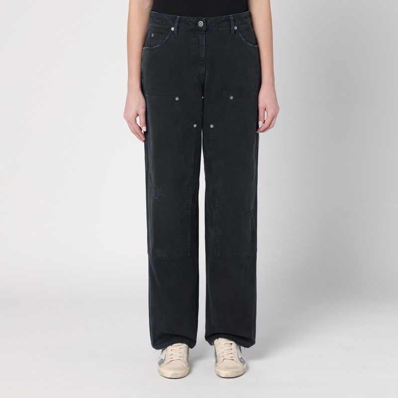 Golden Goose Golden Goose Wide Black Trousers In Denim Size 28" / US 6 / IT 42 - 1 Thumbnail
