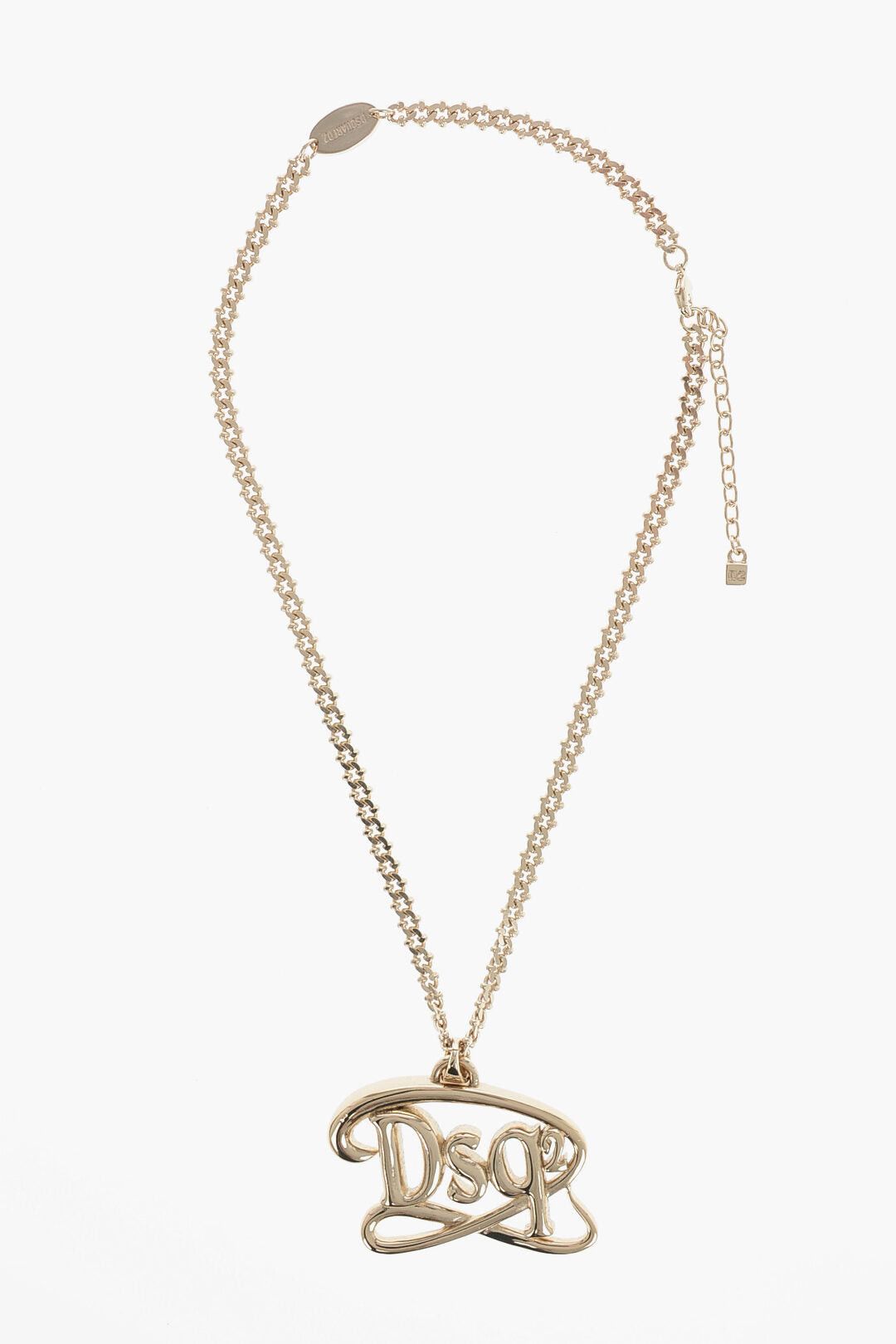 Dsquared2 Gold-Effect Chain Necklace with Logo Pendant Size ONE SIZE - 1 Thumbnail