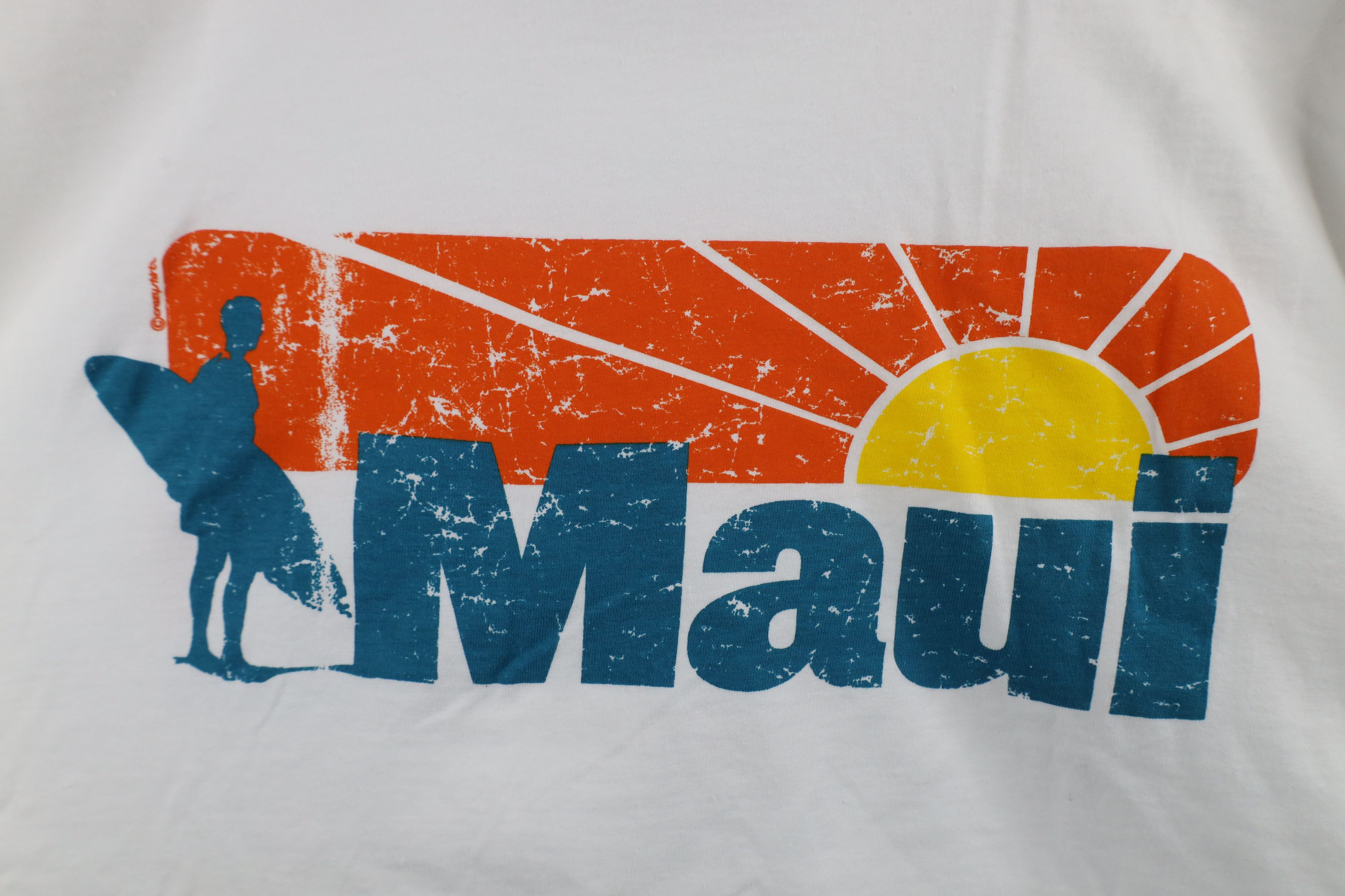 Vintage Vintage 90s Y2K Streetwear Surfing Maui Hawaii T-Shirt White Size US XXL / EU 58 / 5 - 9 Thumbnail
