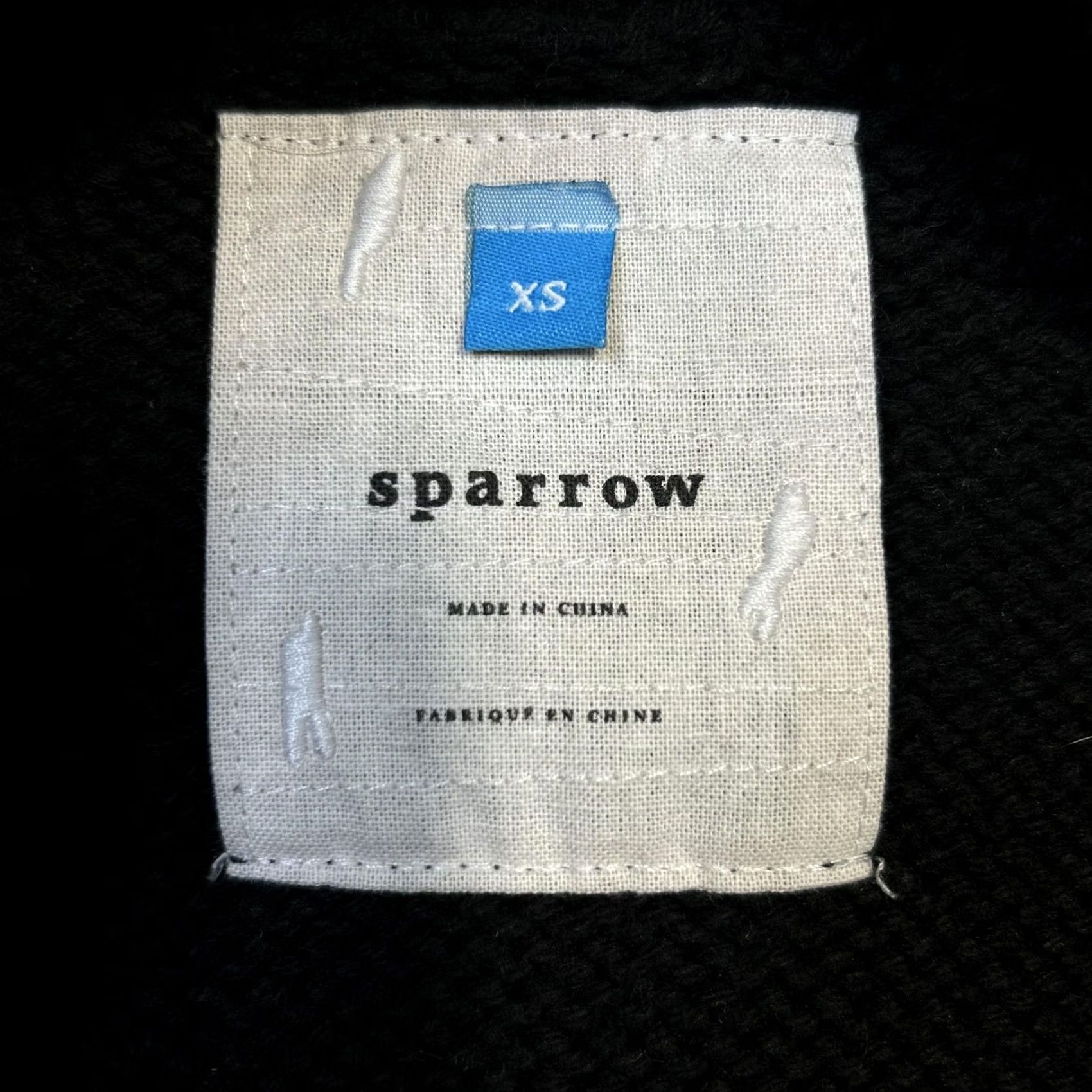 Arrow Sparrow Sweater Cardigan Womens XS Full Zip Wool Blend Boho Knit Black Long Sleeve Patch Pockets Zipper Tassel Size XS / US 0-2 / IT 36-38 - 5 Thumbnail