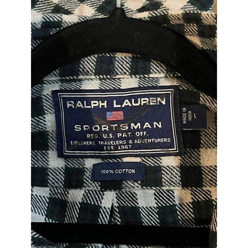 Ralph Lauren VTG Ralph Lauren Sportsman Shirt Green Cream Black Check Size US L / EU 52-54 / 3 - 4 Thumbnail