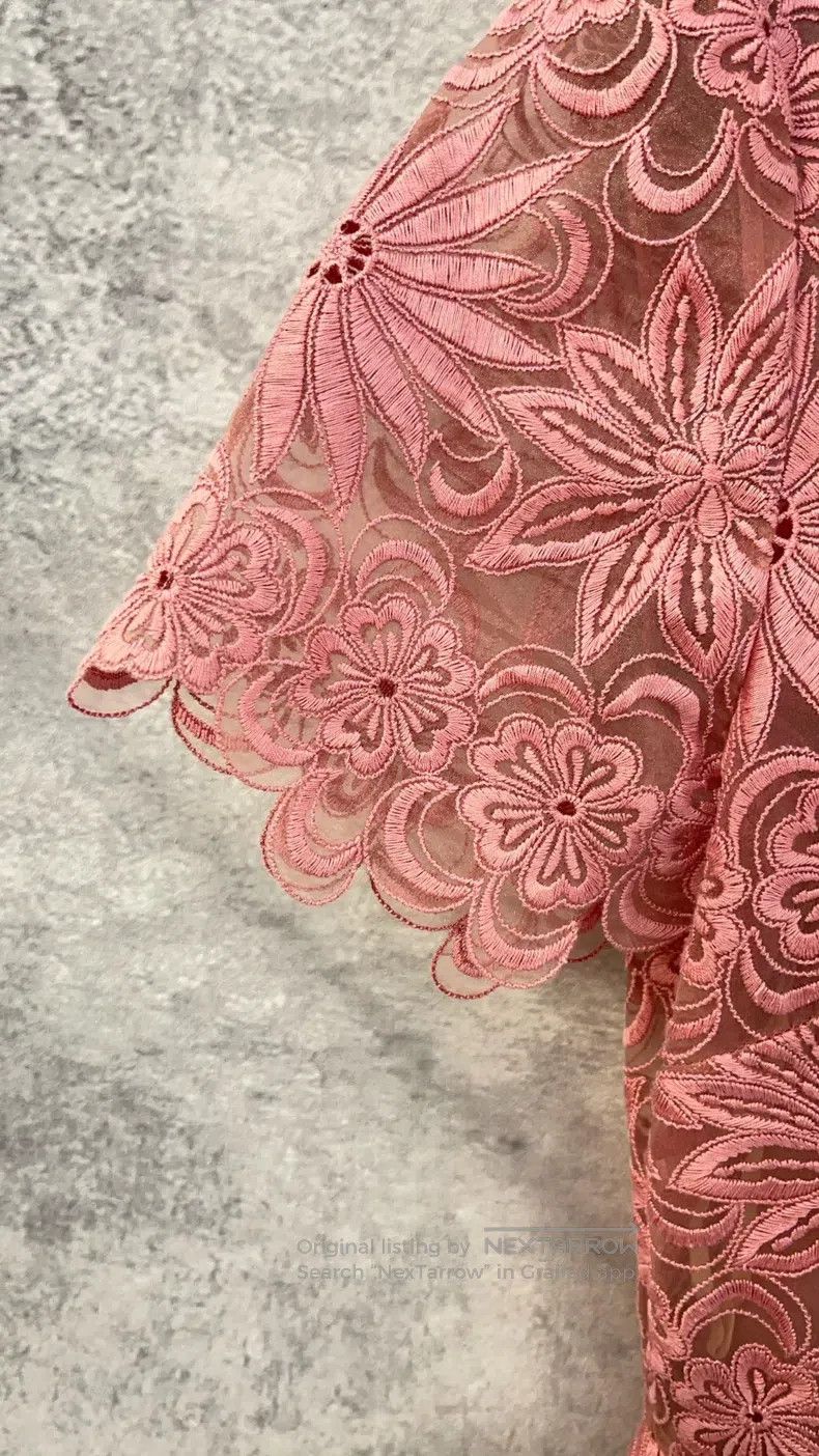 Valentino Valentino Pink embroidered cut-out dress Size M / US 6-8 / IT 42-44 - 5 Thumbnail