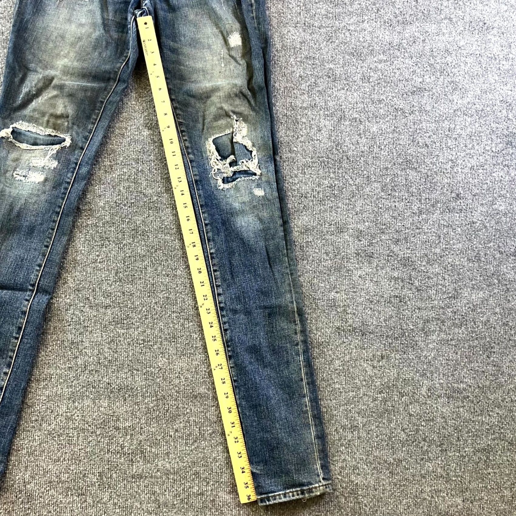Vintage Aéropostale Jeans Women 32/34 Blue Denim Distressed Ultra Skinny Zip Fly Jeans Size US 32 / EU 48 - 4 Thumbnail
