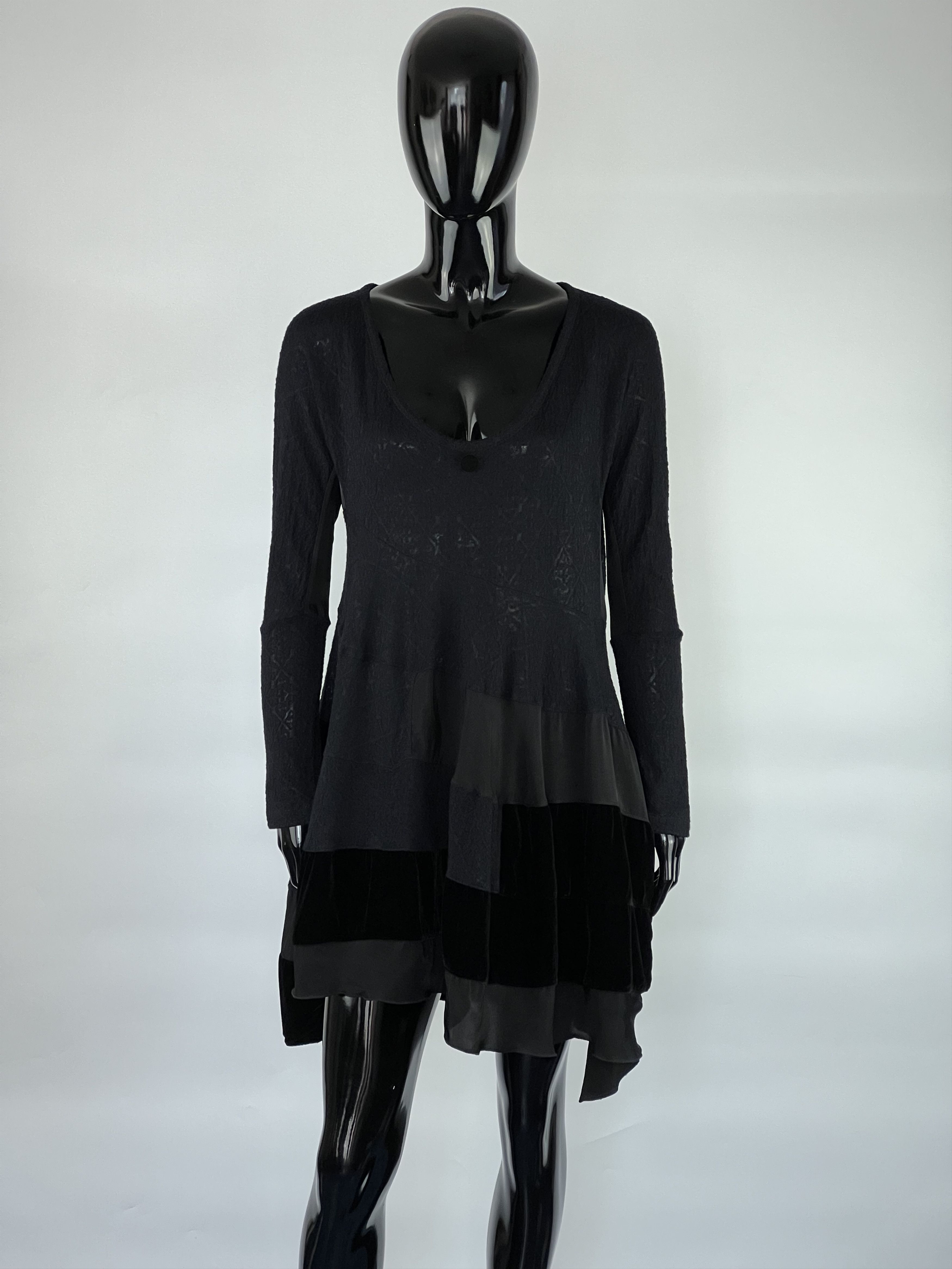 Other High Knit Black Asymmetrical Dress Size S Size S / US 4 / IT 40 - 1 Thumbnail