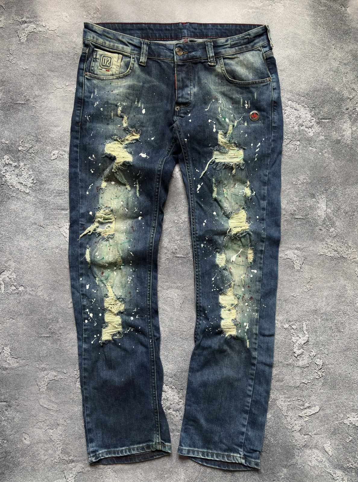 Dsquared2 Vintage Dsquared2 Paint Distressed Wash Logo Denim Jeans Size US 40 / EU 56 - 1 Thumbnail