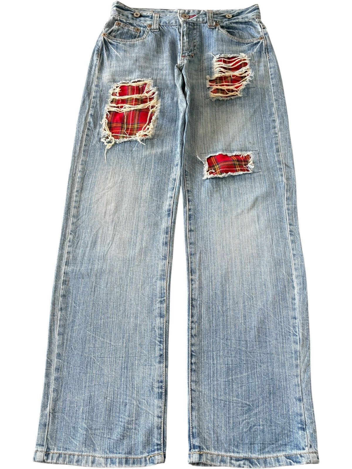 Kapital Vintage Japanese Brand Buckle Back Suspenders Loose Jeans Size 31" - 1 Thumbnail