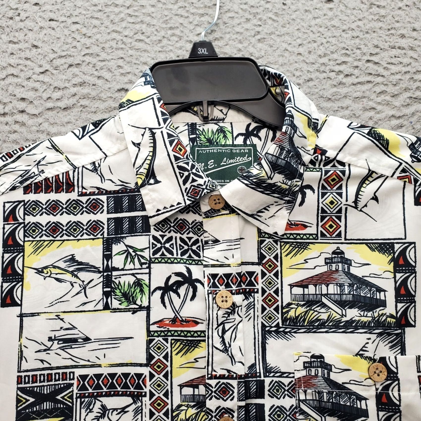 Vintage The Limited N.E. Limited Button-Up Shirt Mens L Multi Marlin Fishing Vacation Chest Pocket Size US L / EU 52-54 / 3 - 4 Thumbnail