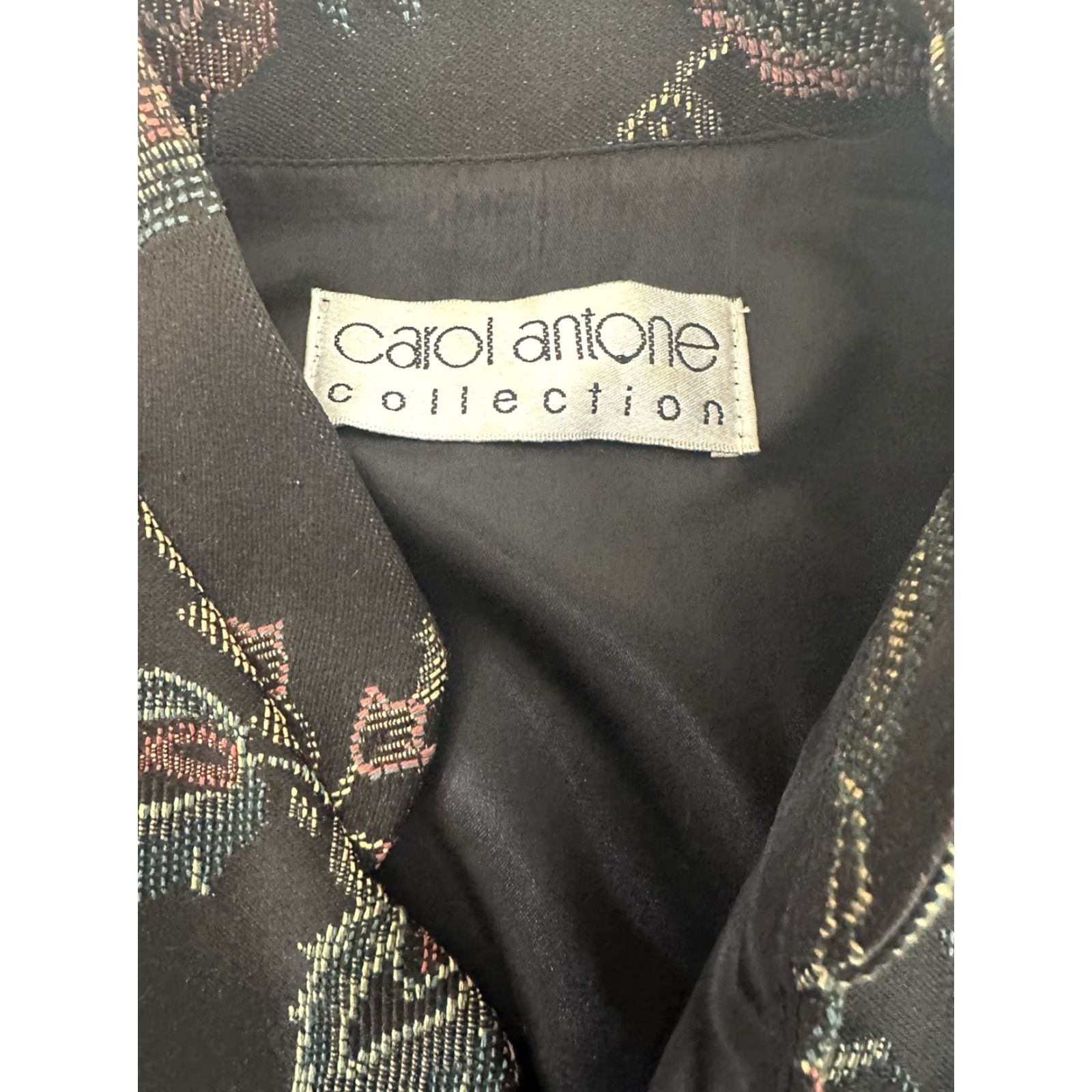 Vintage VINTAGE Vest Womens M Black Floral Tapestry 80s 90s Bohemian Hipster Flower Craft Jacket Co​ttagecore Size M / US 6-8 / IT 42-44 - 4 Thumbnail