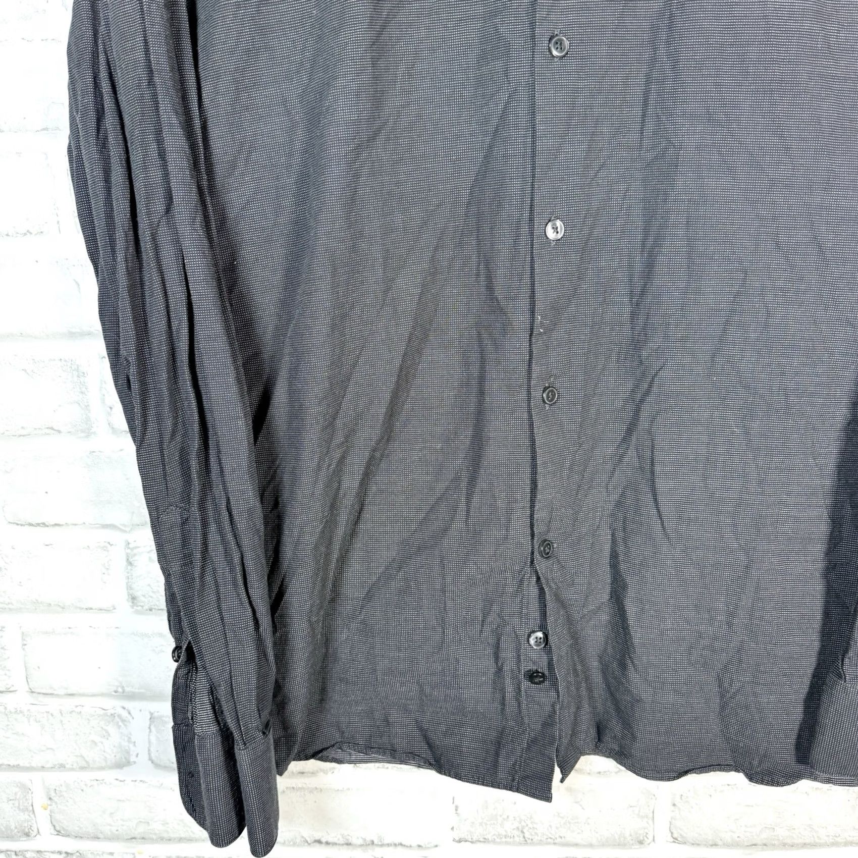 John Varvatos John Varvatos Modern Fit Black Long Sleeve Button-Down Shirt Mens Size 16.5L Size US L / EU 52-54 / 3 - 3 Thumbnail