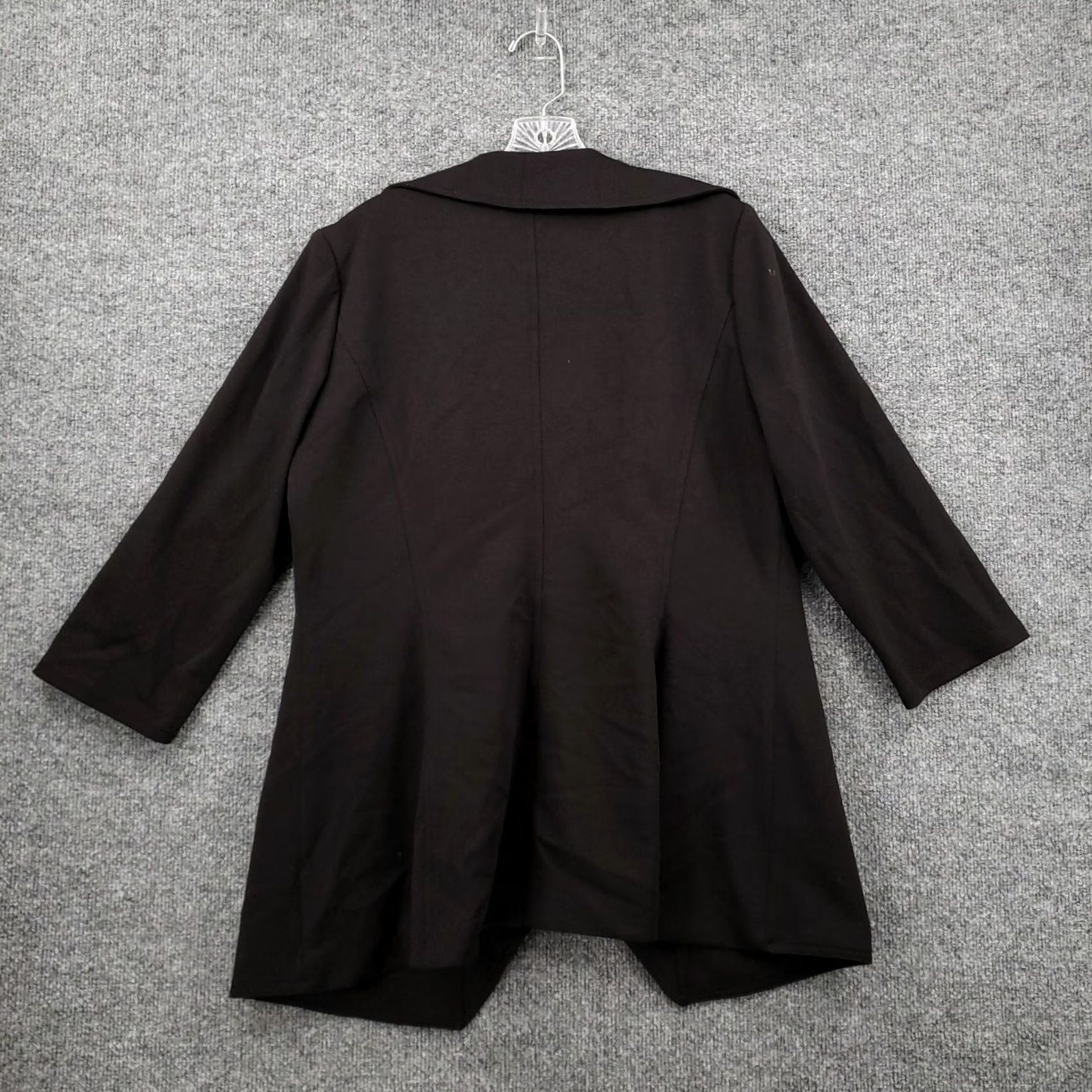 Calvin Klein Calvin Klein Blazer Womens 8 Black Ruffle Jacket Open Front Stretch Formal Size M / US 6-8 / IT 42-44 - 7 Thumbnail