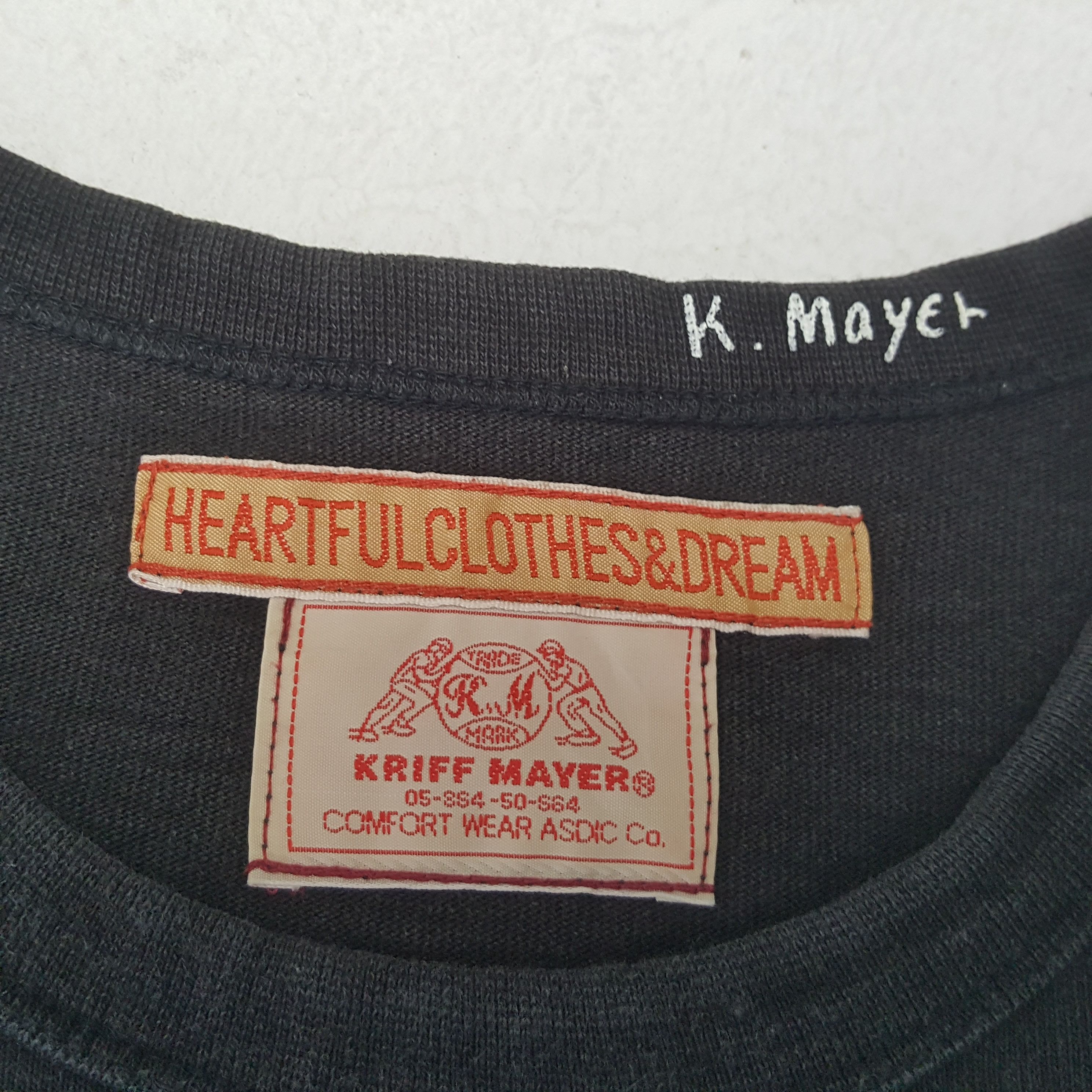 Vintage Kriff Mayer Spellout Design Tshirt RR18 Size US L / EU 52-54 / 3 - 4 Thumbnail