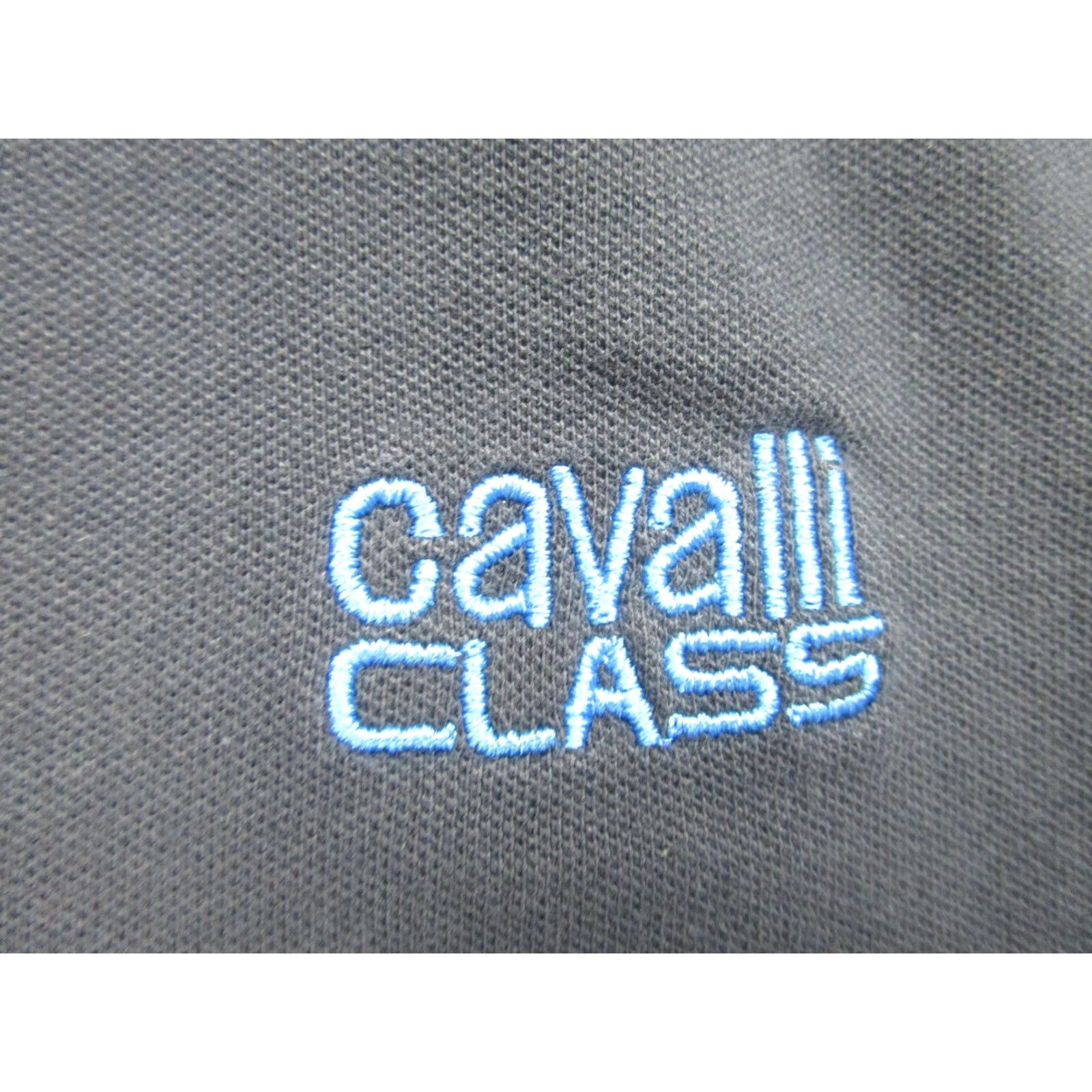 Cavalli Class Cavalli Class Polo Shirt Mens Large Blue Short Sleeve Striped Collar Embroidered Size US L / EU 52-54 / 3 - 7 Thumbnail