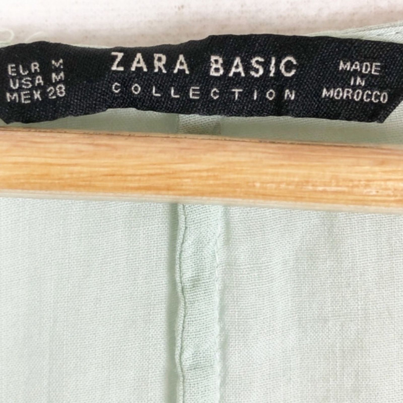 Zara Zara Women’s Basic Sage Ruffle Feminine Blouse Size M / US 6-8 / IT 42-44 - 14 Thumbnail