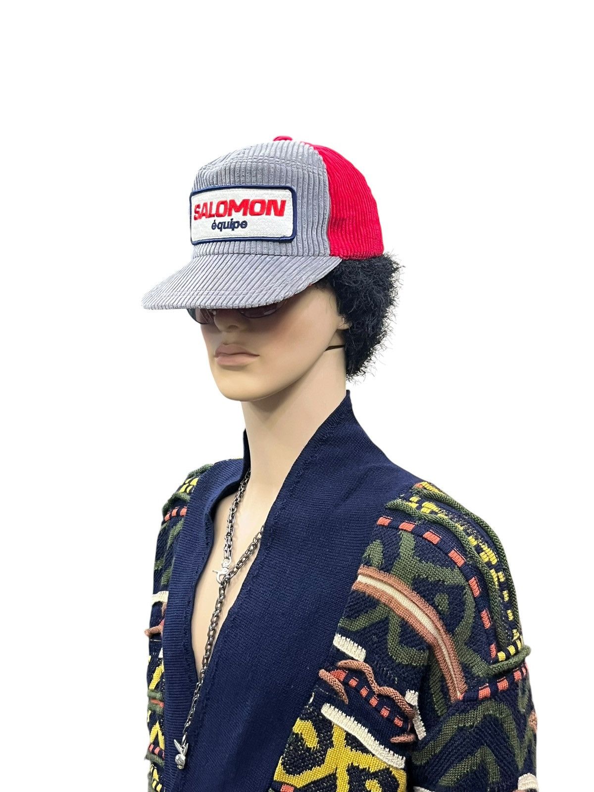 Salomon 🔥RARE💥 90s SALOMON Équipe Corduroy Ear Flap Cap Japan Size ONE SIZE - 5 Thumbnail
