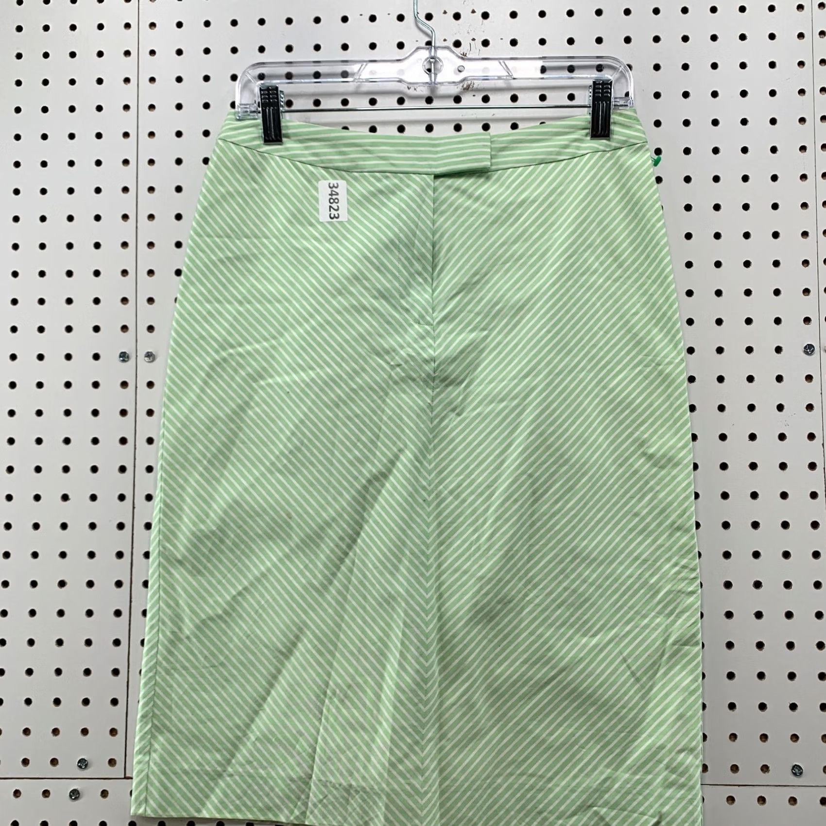 Brooks Brothers Brooks Brothers Green Striped Skirt Womens Size 4 Front Slit Knee Length Pastel 28x24.5 Size 27" / US 4 / IT 40 - 2 Thumbnail