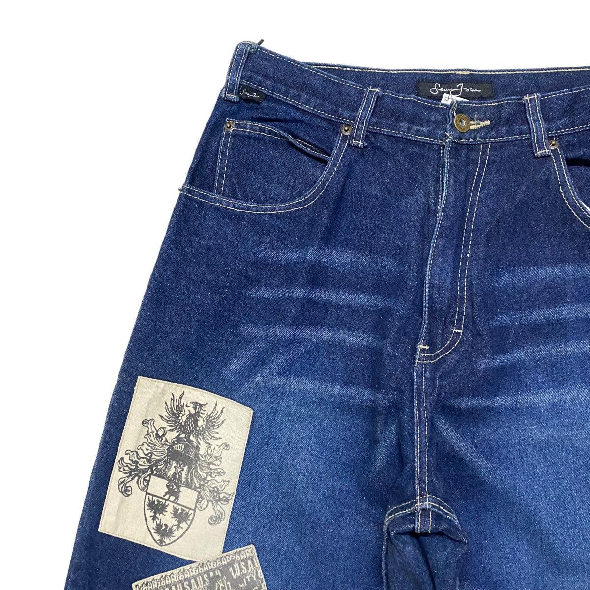 Sean John Vintage Y2K Sean John Denim Baggy Jeans Patchwork Size US 32 / EU 48 - 4 Thumbnail